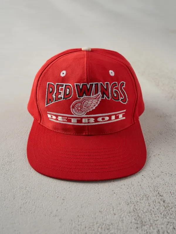 Vintage 90s Red Detroit Red Wings Snapback Hat sold by Rebalance Vintage