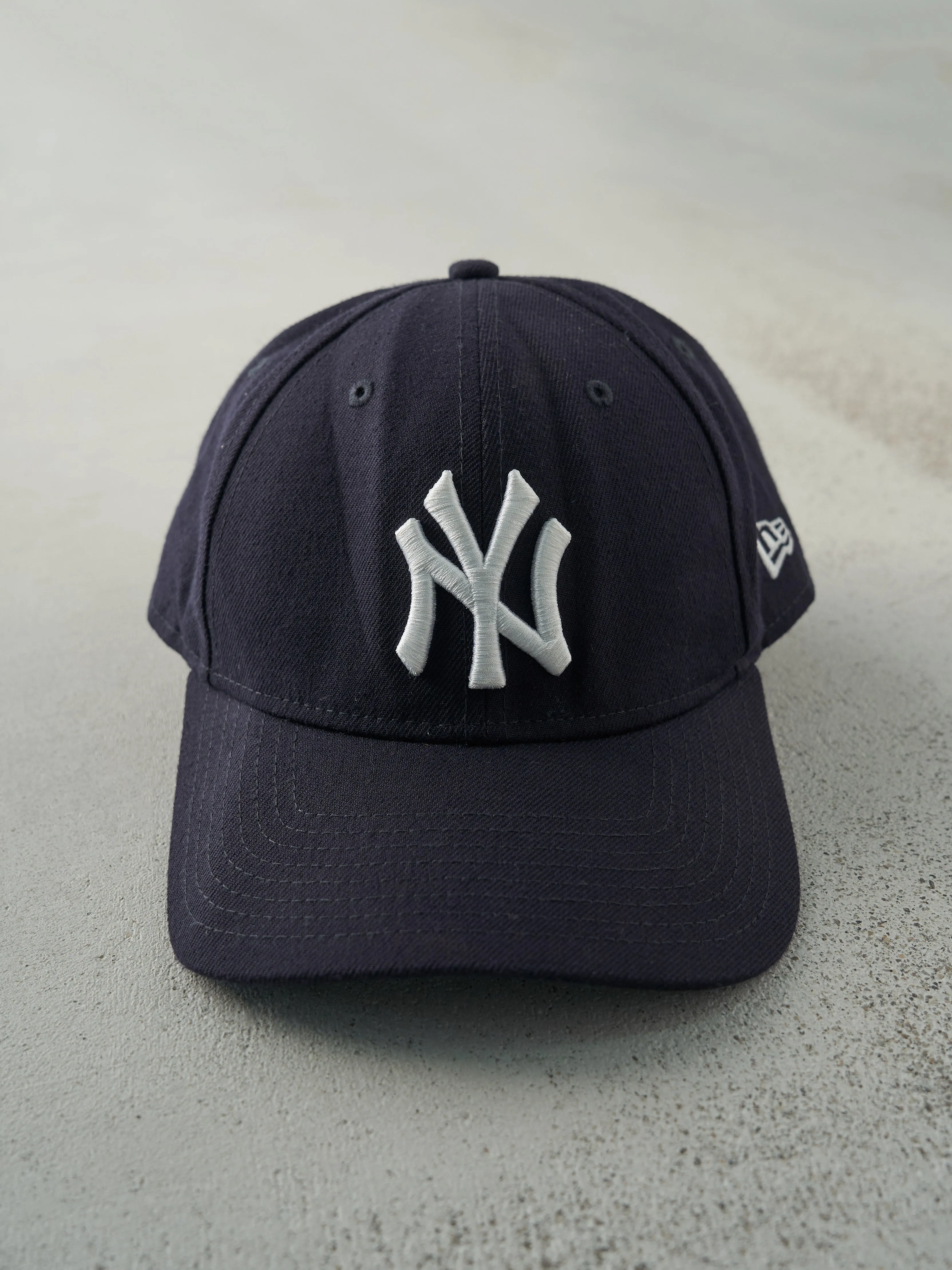 Vintage Y2K Navy Blue 9Forty Embroidered New York Yankees Strap Back Hat sold by Rebalance Vintage