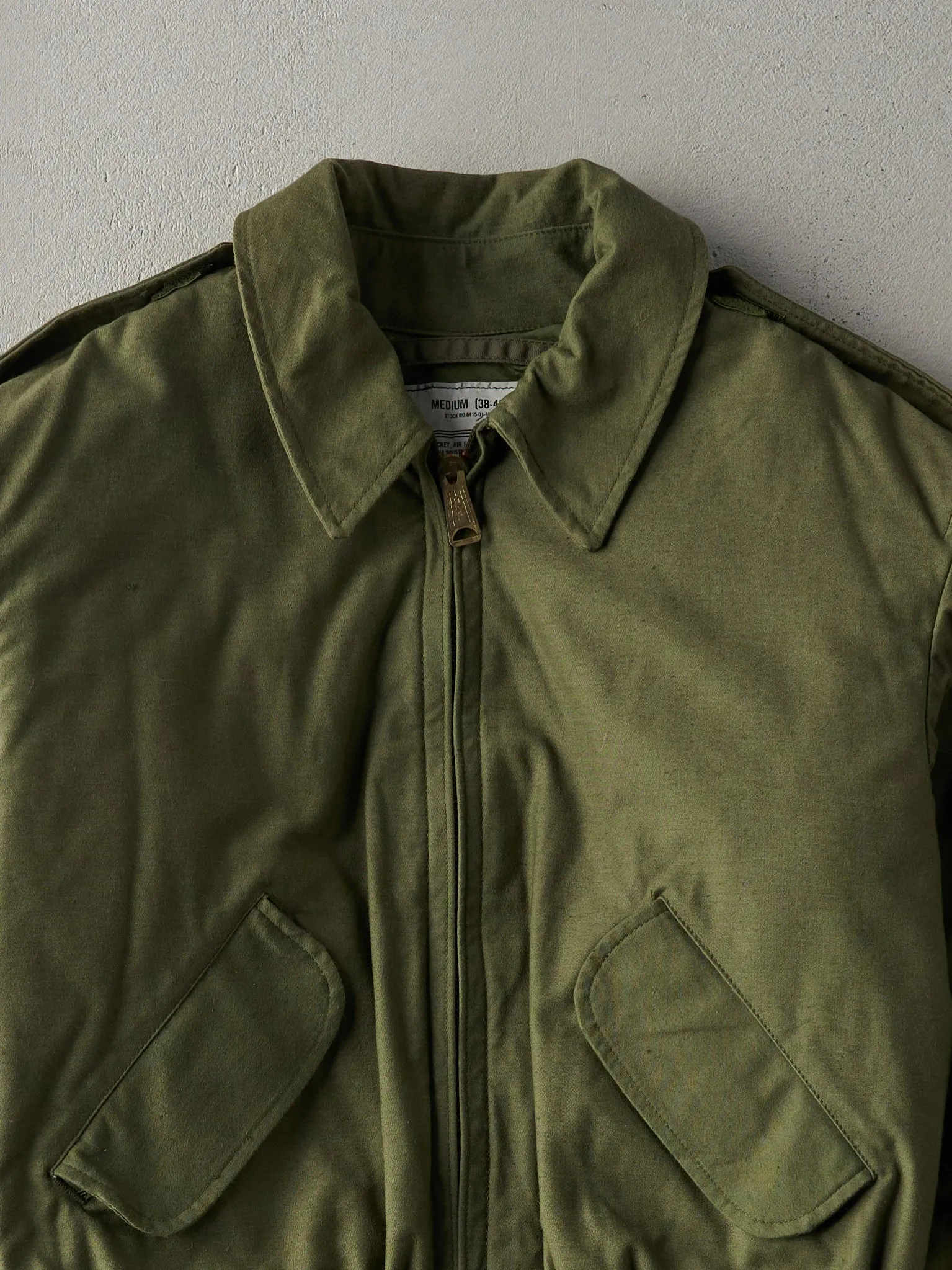 Vintage 80s Army Green Alpha Industries Flight Bomber Jacket (S/M) sold by Rebalance Vintage product image thumbnail 3
