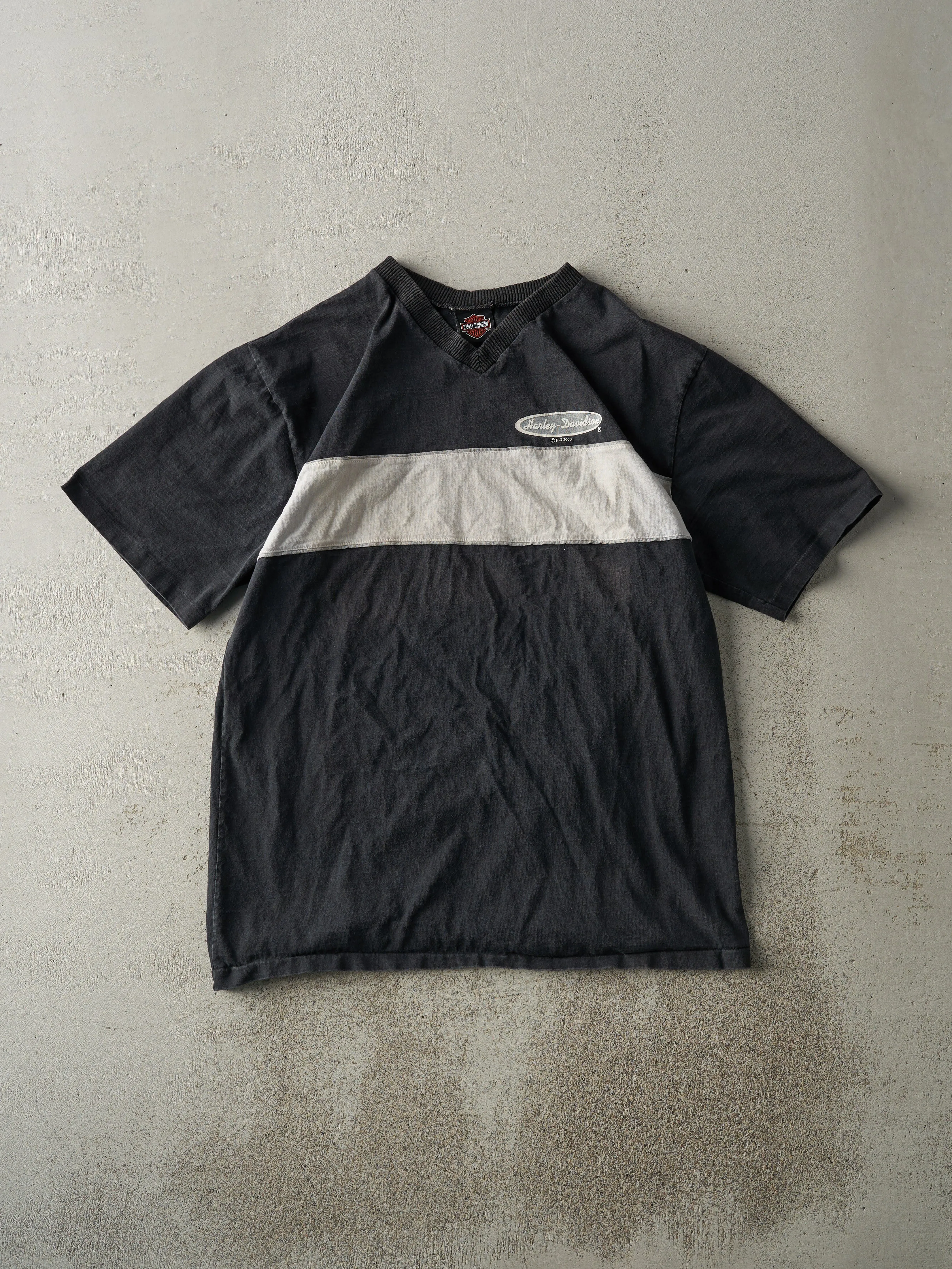 Vintage 00' Black Alberta Harley Davidson V Neck Tee (M/L) sold by Rebalance Vintage