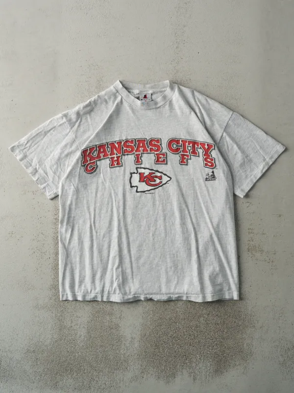 Vintage 96' Heather Grey Kansas City Chiefs Single Stitch Tee (M) sold by Rebalance Vintage