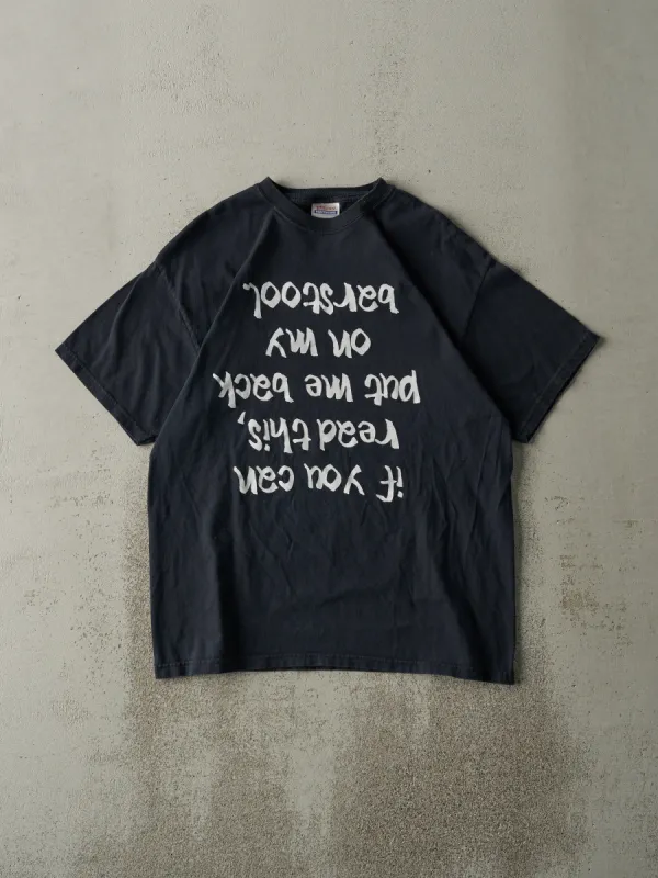 Vintage Y2K Faded Black "Put Me Back On My Barstool" Tee (M) sold by Rebalance Vintage