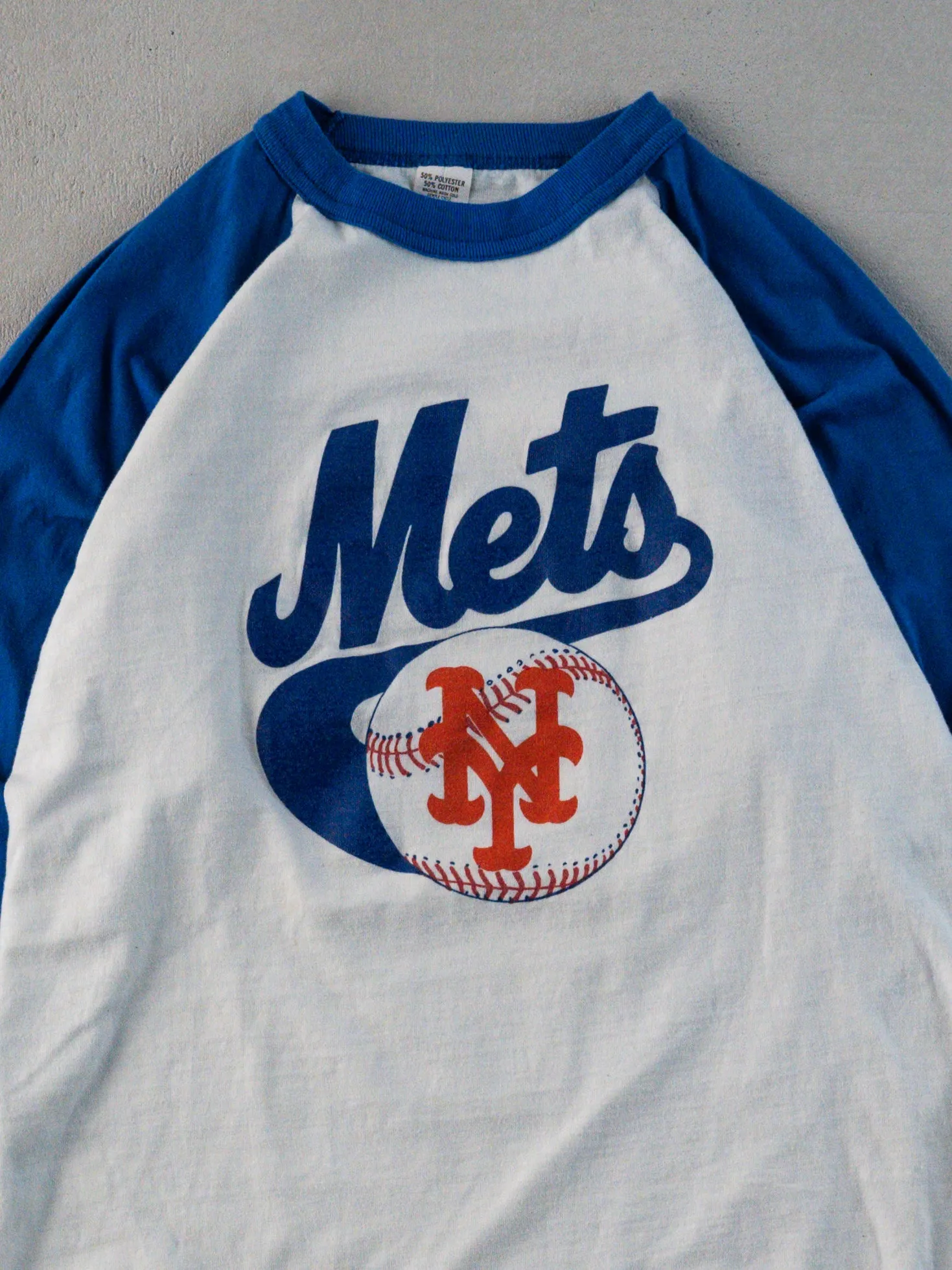Vintage 80s NY Mets 3 1/2 Sleeve Shirt (S) sold by Rebalance Vintage product image thumbnail 2