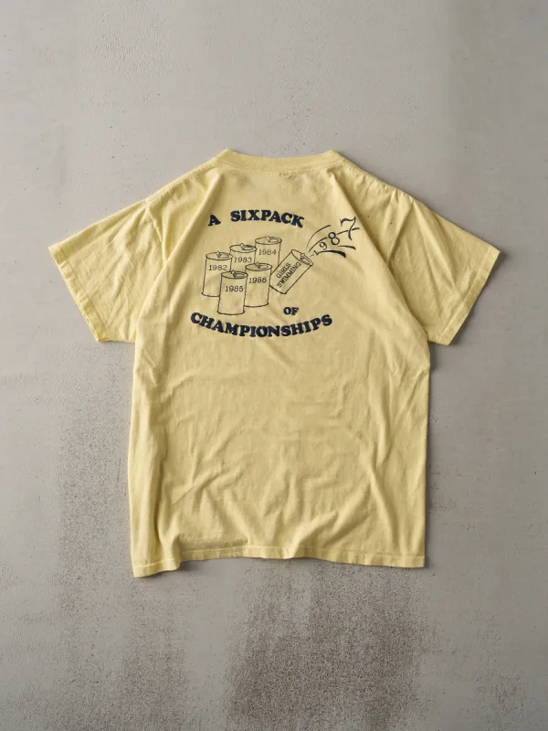 Vintage 87' Yellow Girls Swimming Championship Single Stitch Tee (M) sold by Rebalance Vintage