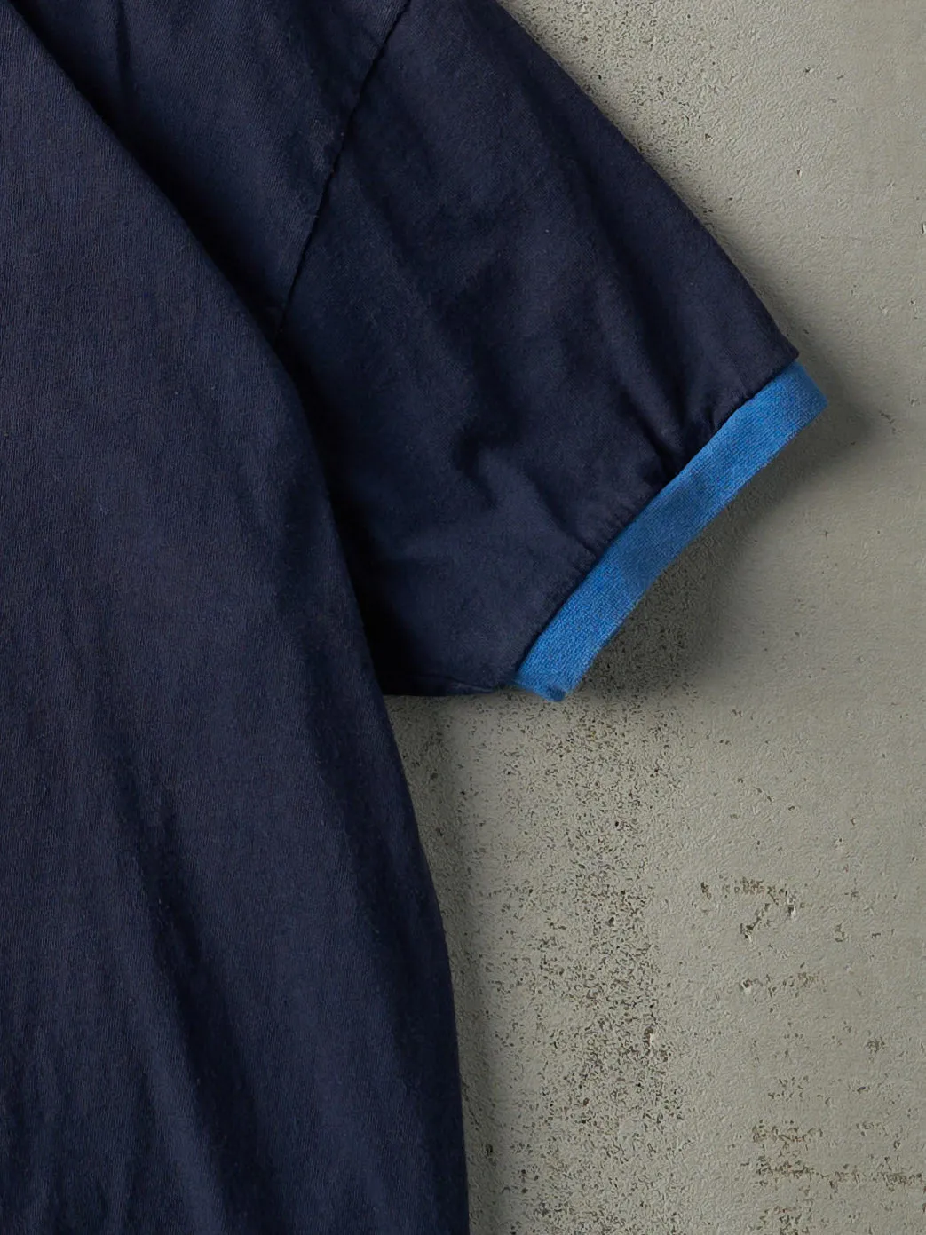 Vintage Y2K Navy Blue Embroidered Nike Ringer Tee (L) sold by Rebalance Vintage product image thumbnail 3