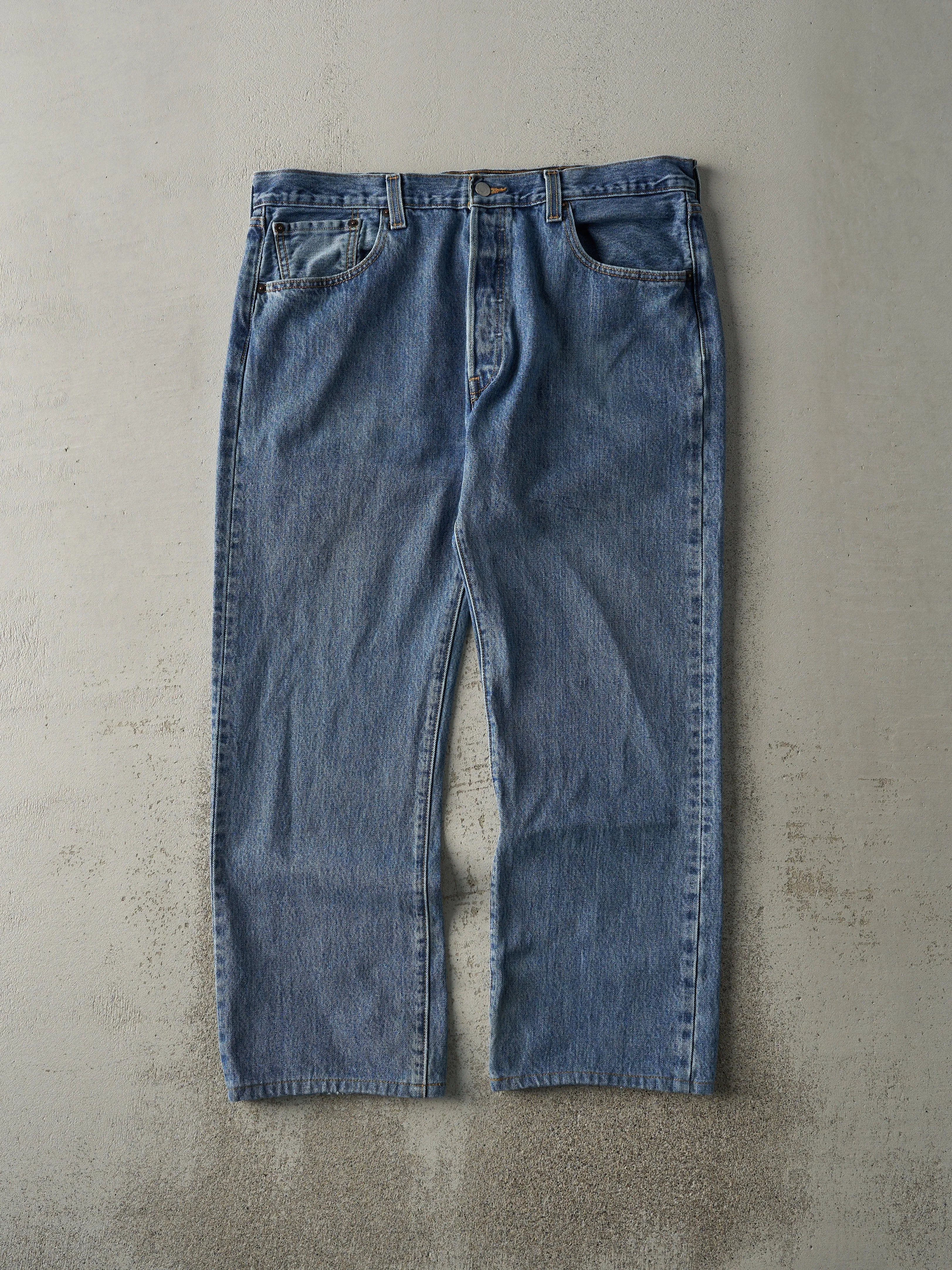 Vintage 90s Mid Wash Levi's 501 Jeans (37x28) sold by Rebalance Vintage