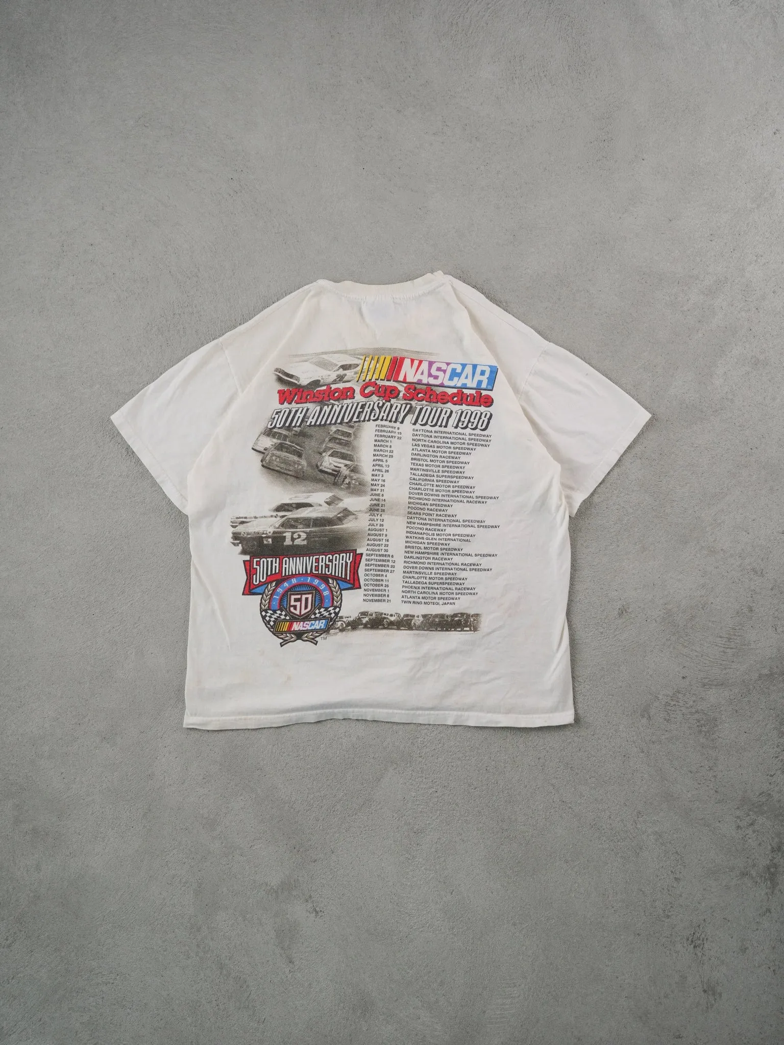 Vintage 98' White 50th Anniversary Tour Nascar Graphic Tee (M) sold by Rebalance Vintage product image thumbnail 2