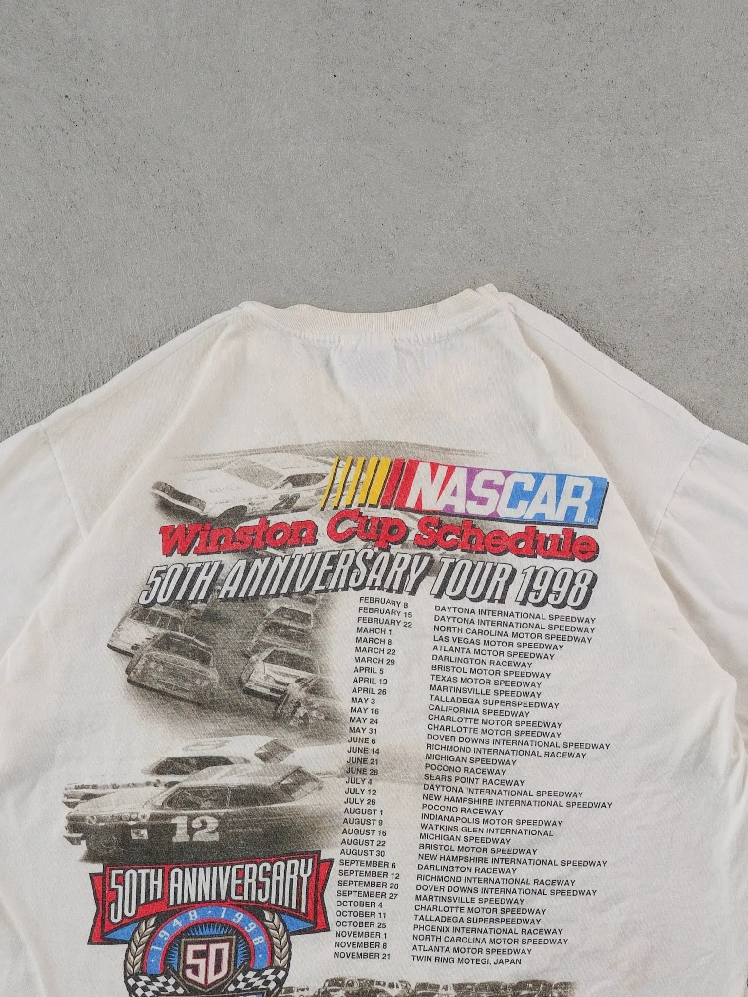Vintage 98' White 50th Anniversary Tour Nascar Graphic Tee (M) sold by Rebalance Vintage product image thumbnail 4