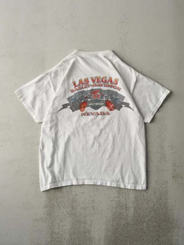 Vintage 09' White Las Vegas, Nevada Harley Davidson Pocket Tee (M) sold by Rebalance Vintage