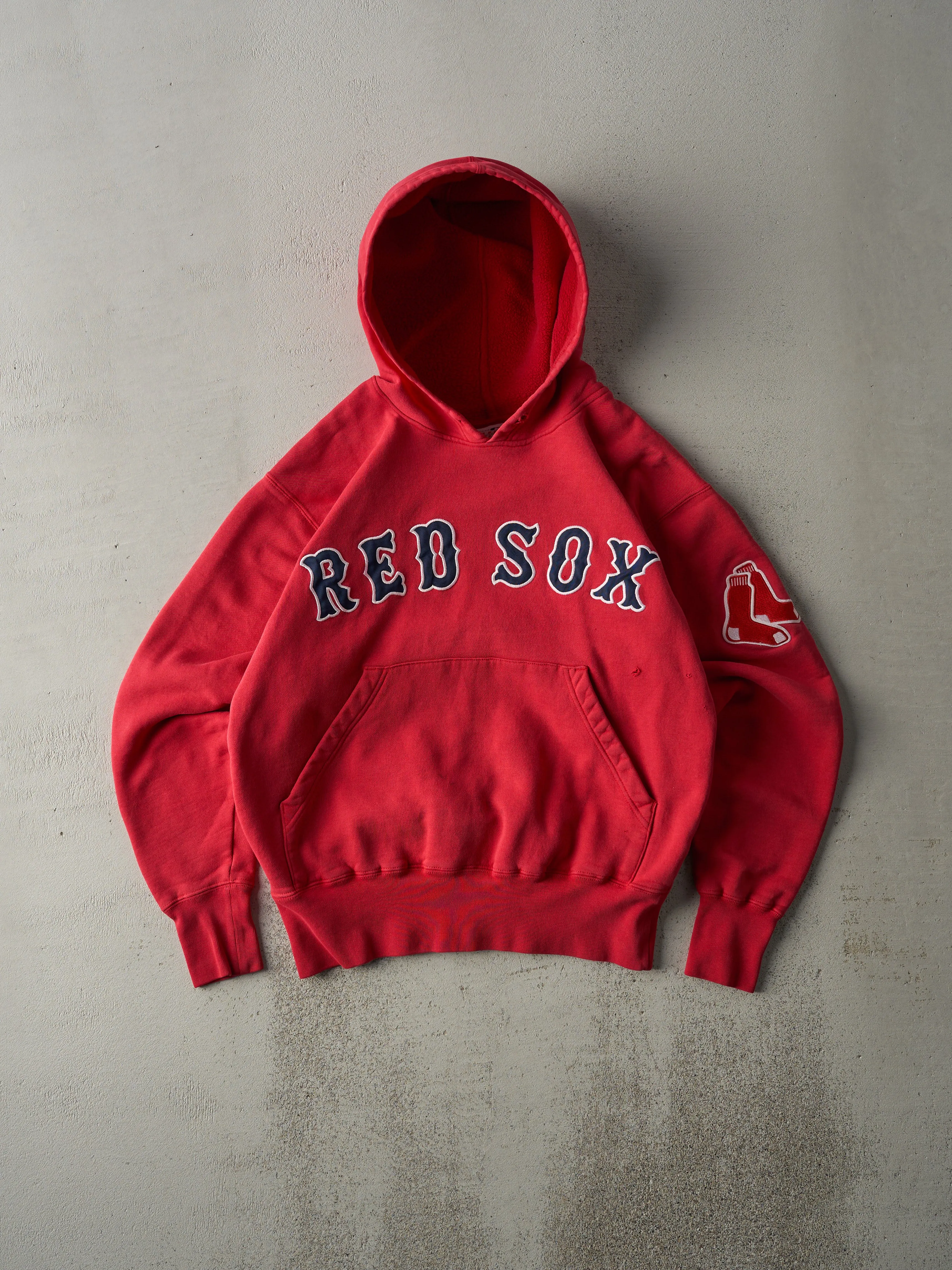 Vintage Y2K Red Boston Red Sox Embroidered Hoodie (M) sold by Rebalance Vintage