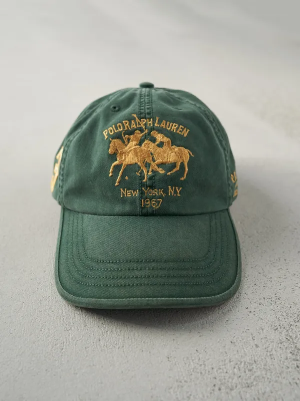 Vintage 90s Green Polo Ralph Lauren Embroidered Strap Back Hat sold by Rebalance Vintage