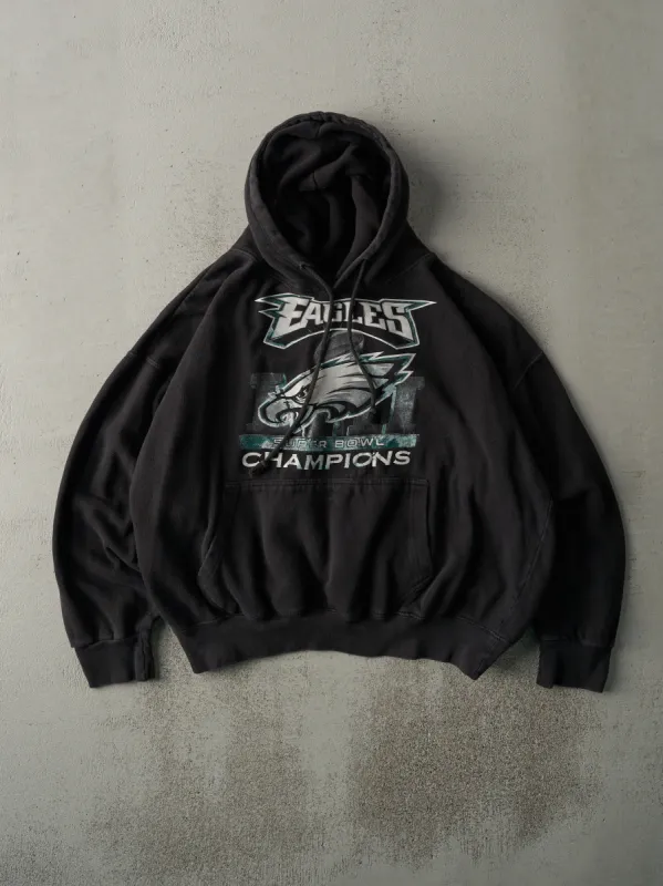 18' Black Super Bowl Champions Philadelphia Eagles Boxy Hoodie (M) sold by Rebalance Vintage
