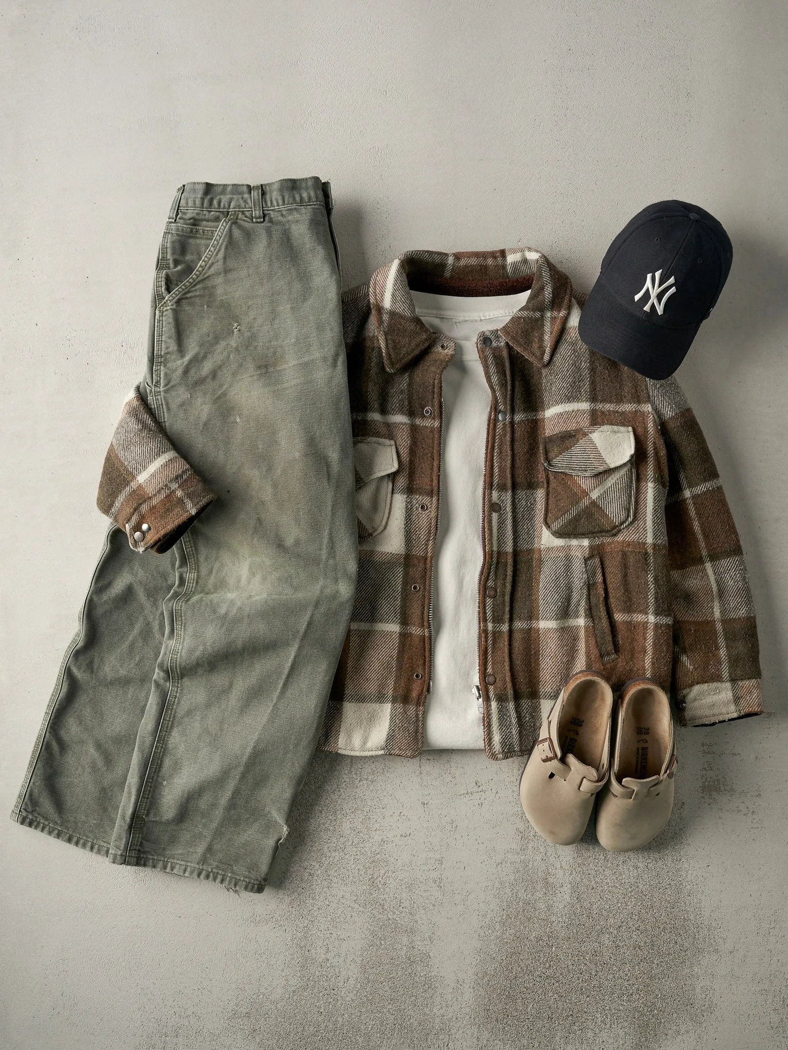 Vintage 80s Brown Fur Lined Zip Up Flannel Jacket (M) sold by Rebalance Vintage product image thumbnail 2