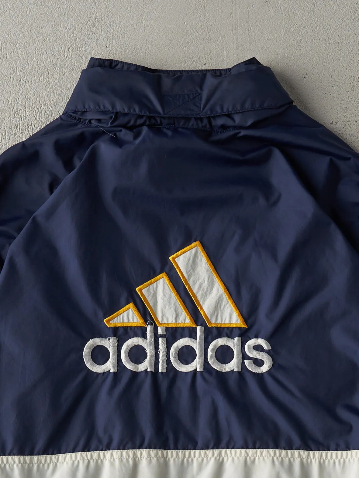 Vintage 90s Navy Striped Adidas Track Jacket (S/M) sold by Rebalance Vintage product image thumbnail 4