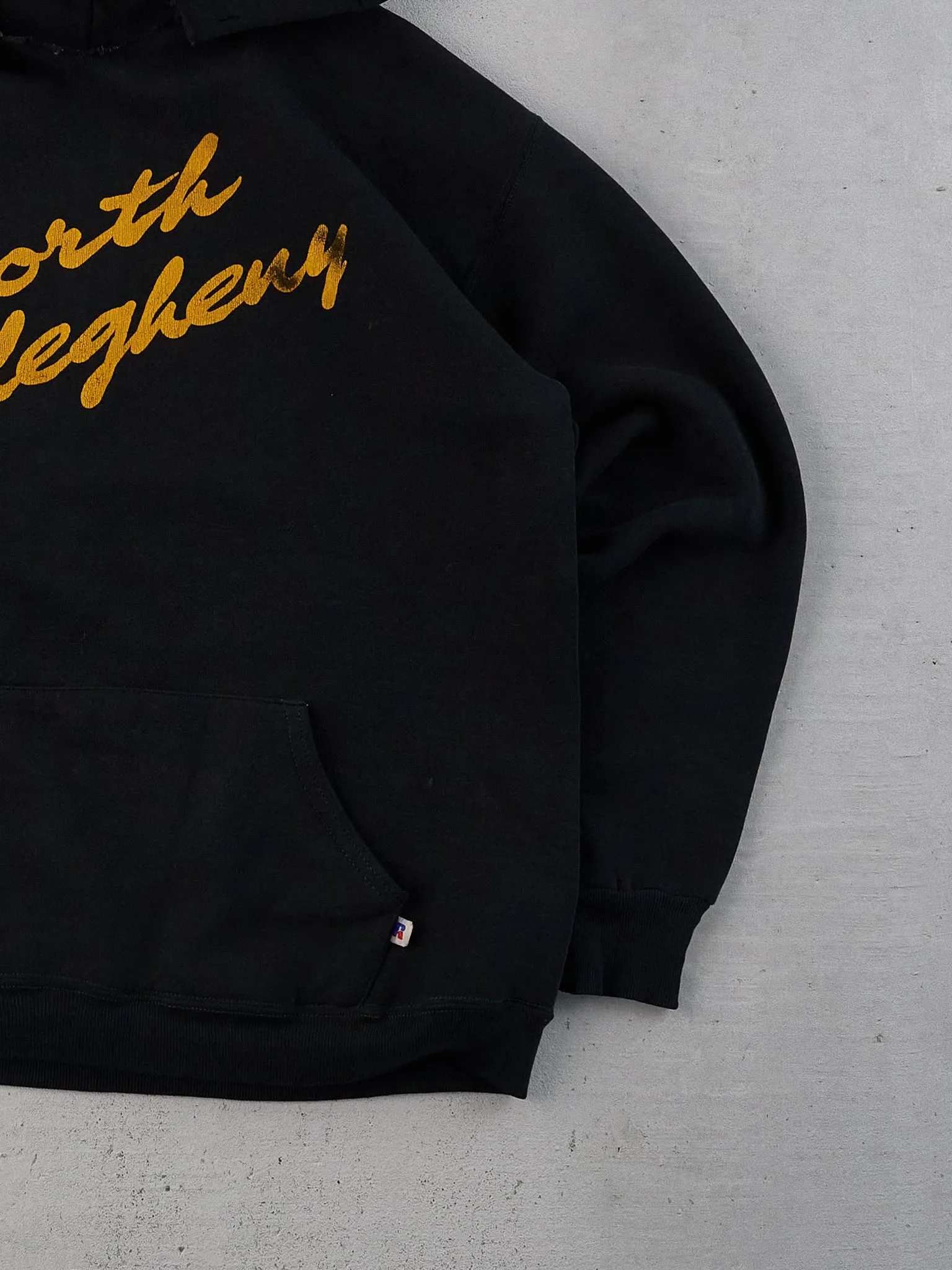 Vintage 90s Faded Black North Allegheny Russell Athletic Hoodie (M) sold by Rebalance Vintage product image thumbnail 3