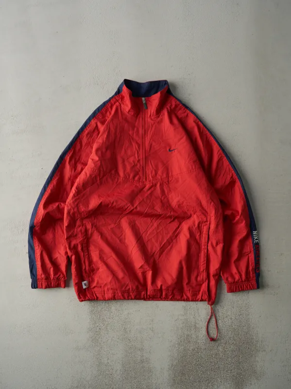 Vintage 90s Red and Navy Nike Swoosh Quarter Zip Windbreaker Jacket (M/L) sold by Rebalance Vintage