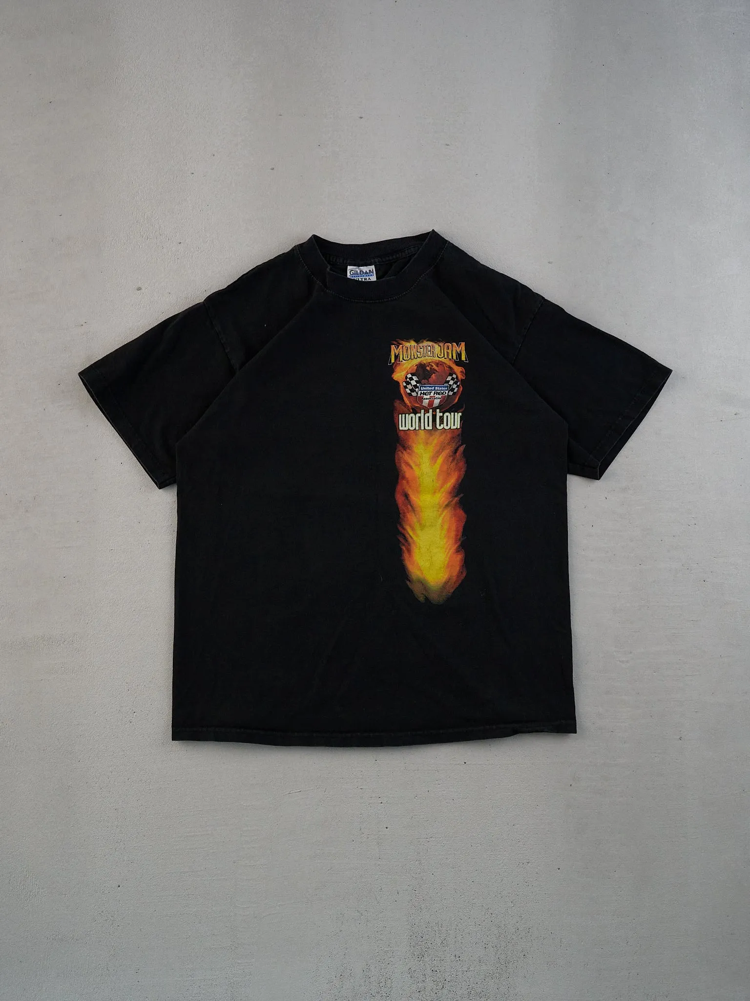 Vintage Y2k Black Monster Jam World Tour Graphic Tee (M) sold by Rebalance Vintage