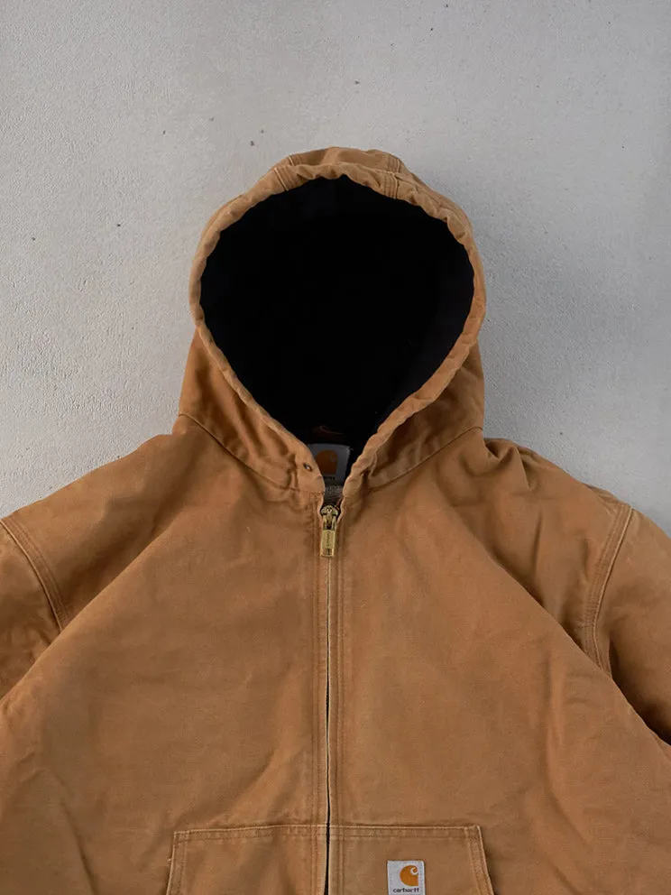 Vintage 90s Khaki Carhartt Hooded Workwear Jacket (XL) sold by Rebalance Vintage product image thumbnail 2