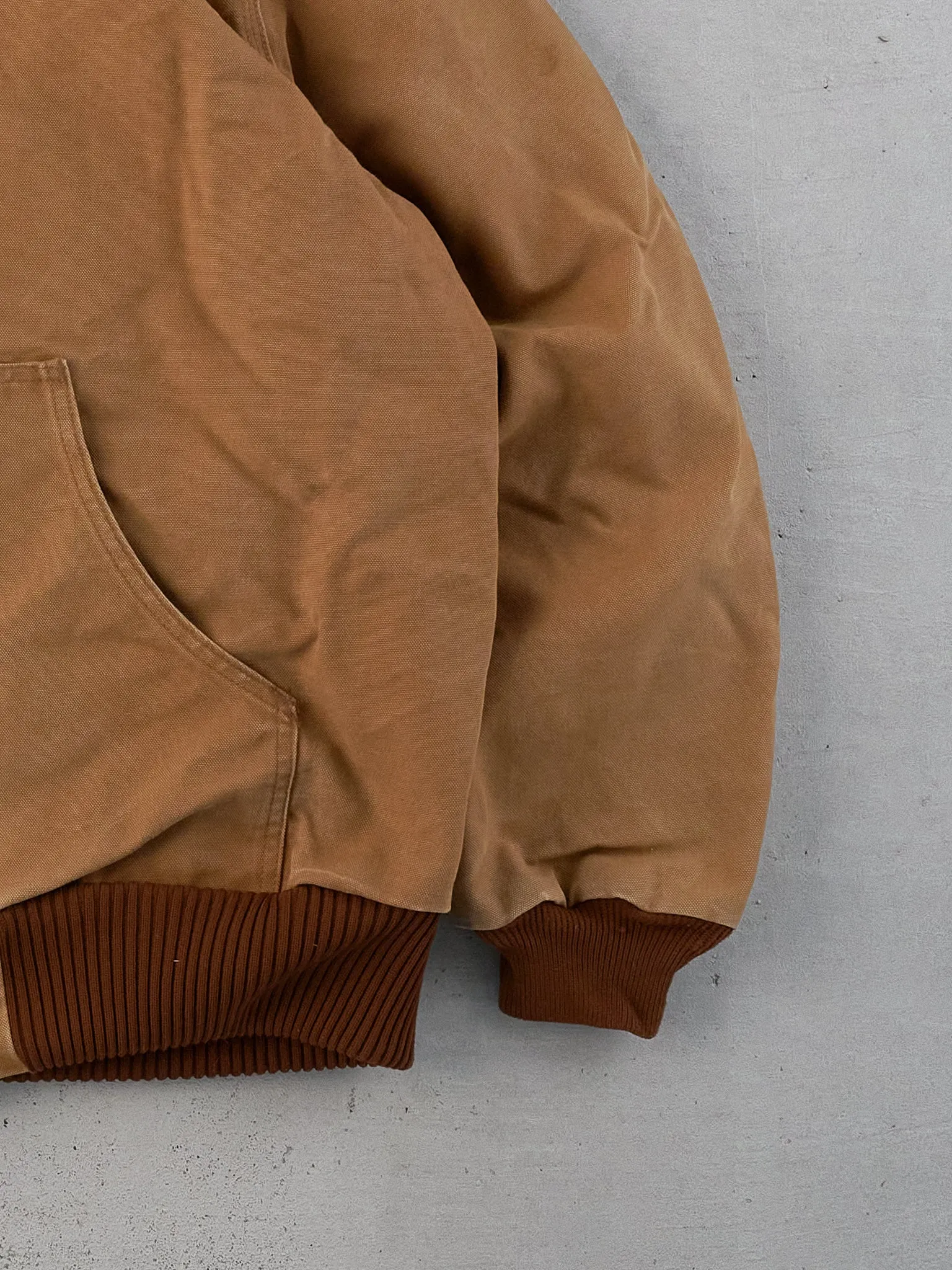 Vintage 90s Khaki Carhartt Hooded Workwear Jacket (XL) sold by Rebalance Vintage product image thumbnail 3