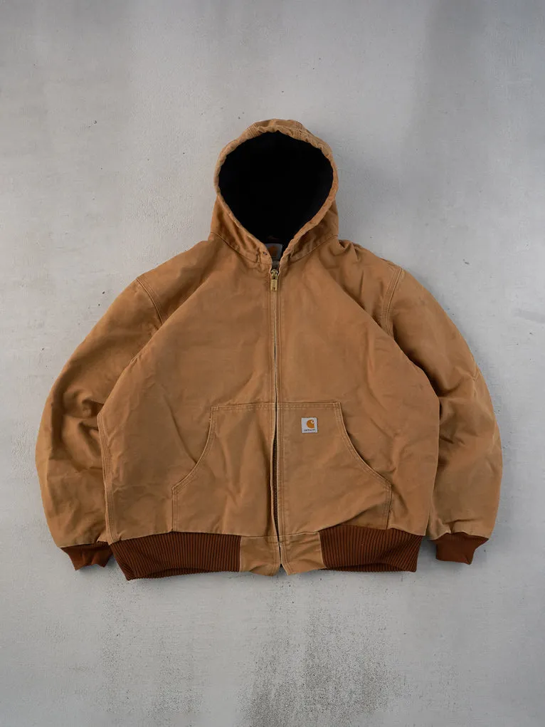 Vintage 90s Khaki Carhartt Hooded Workwear Jacket (XL) sold by Rebalance Vintage