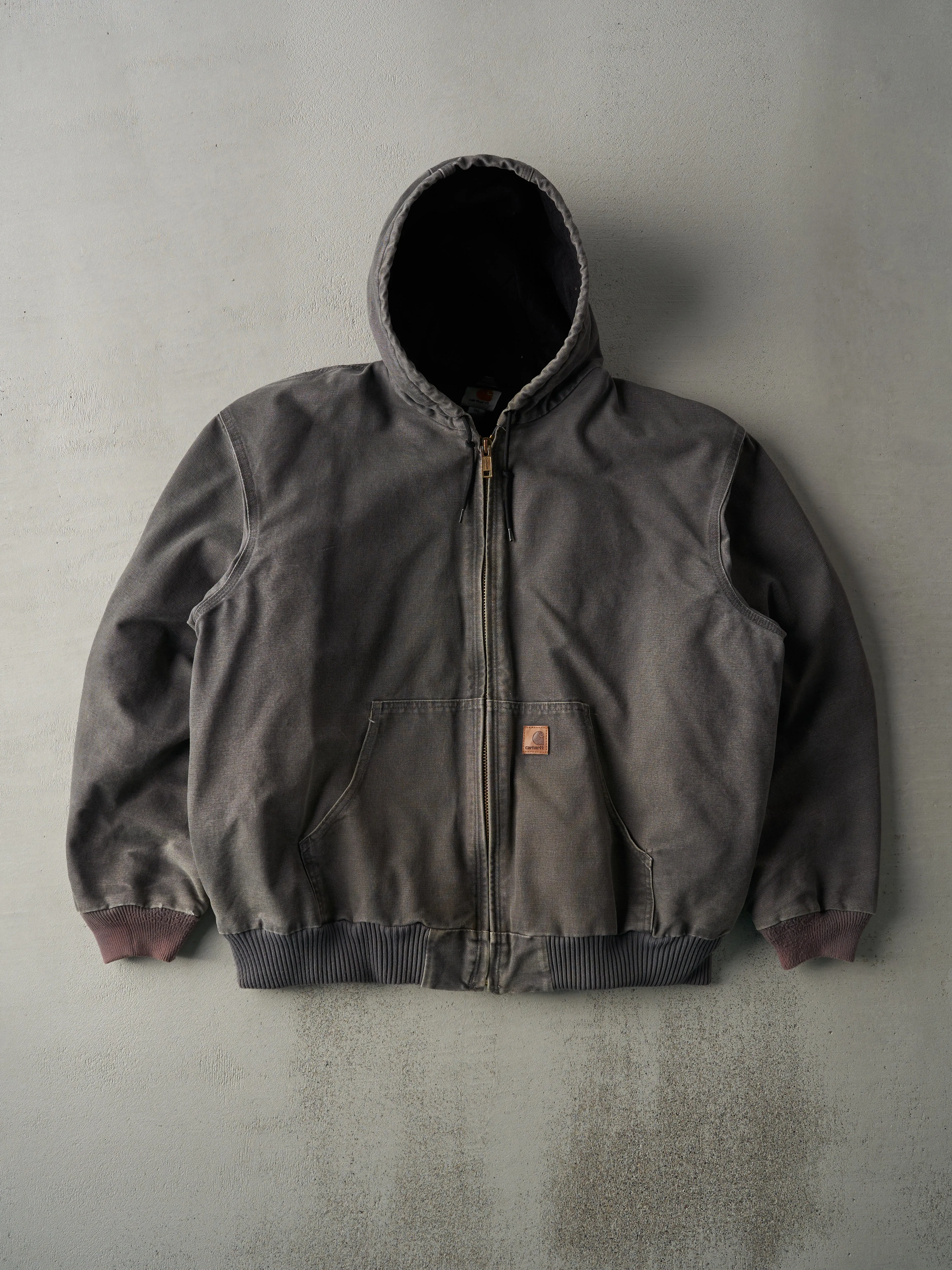 Vintage Y2K Grey Carhartt Hooded Workwear Jacket (XXL) sold by Rebalance Vintage