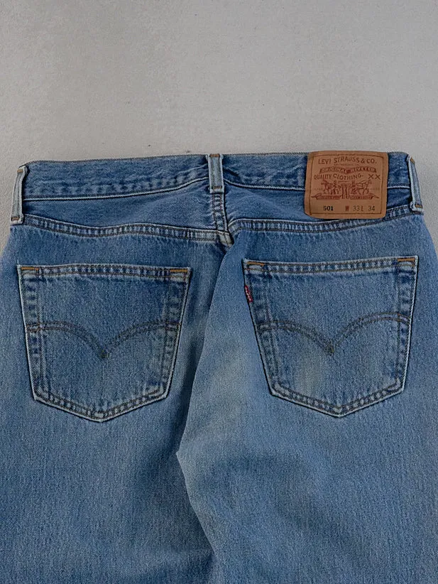 Vintage 90s Blue Levi's 501 Denim Jeans (30x34) sold by Rebalance Vintage product image thumbnail 3