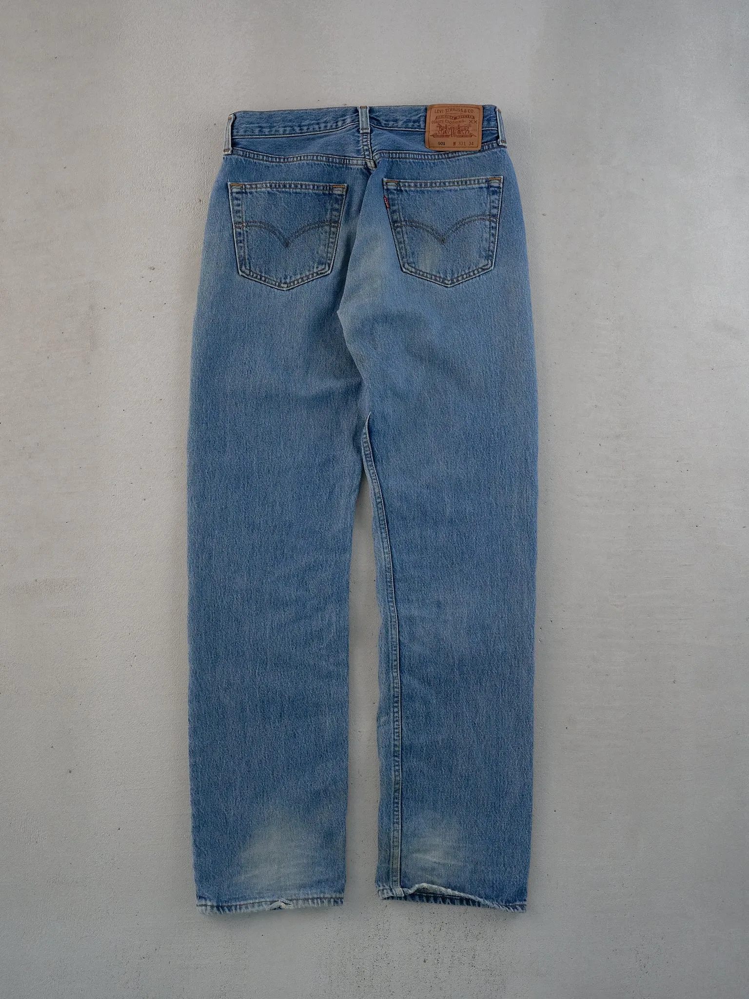 Vintage 90s Blue Levi's 501 Denim Jeans (30x34) sold by Rebalance Vintage product image thumbnail 4
