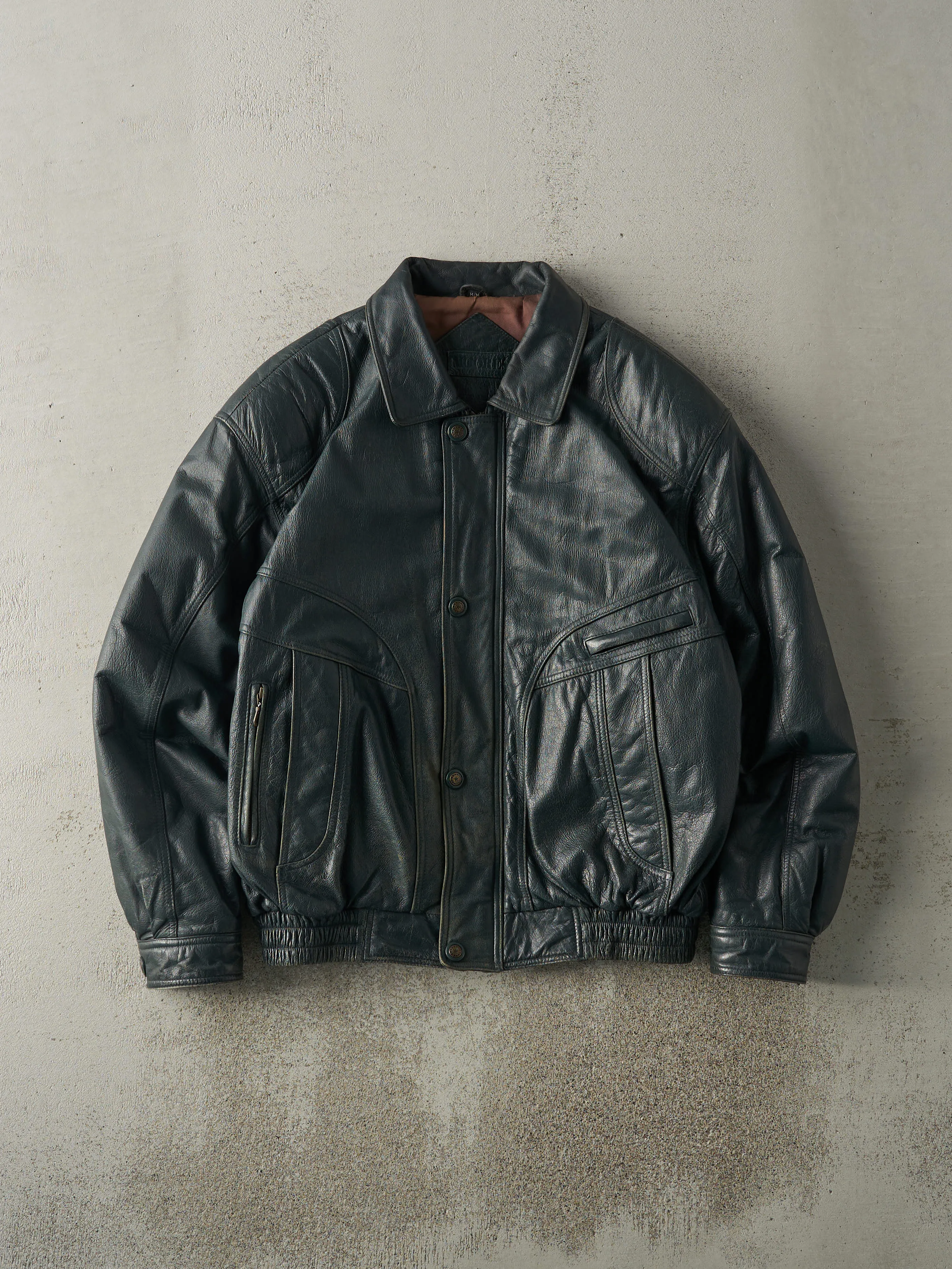 Vintage 90s Green Moores Leather Jacket (M) sold by Rebalance Vintage