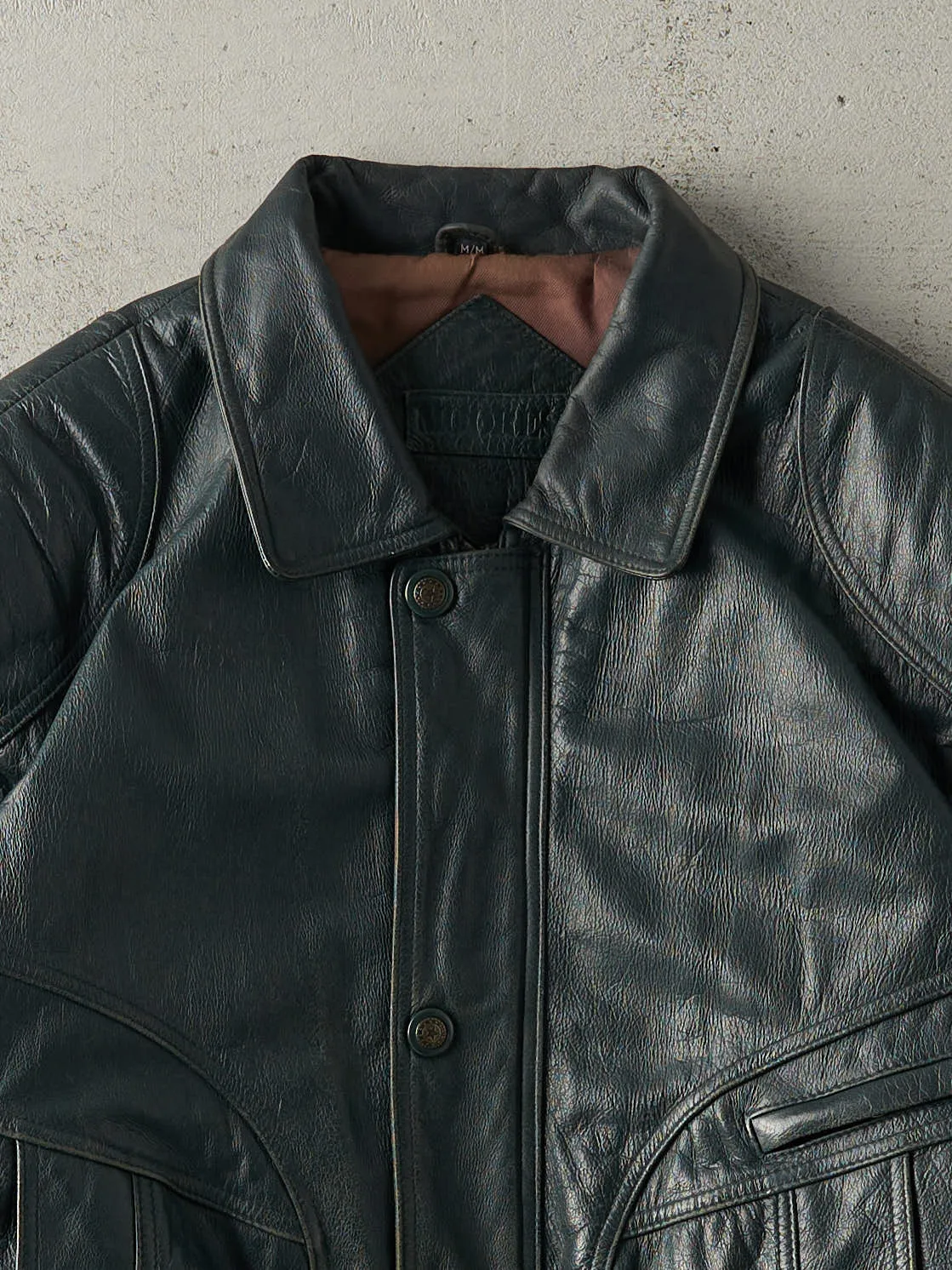 Vintage 90s Green Moores Leather Jacket (M) sold by Rebalance Vintage product image thumbnail 3