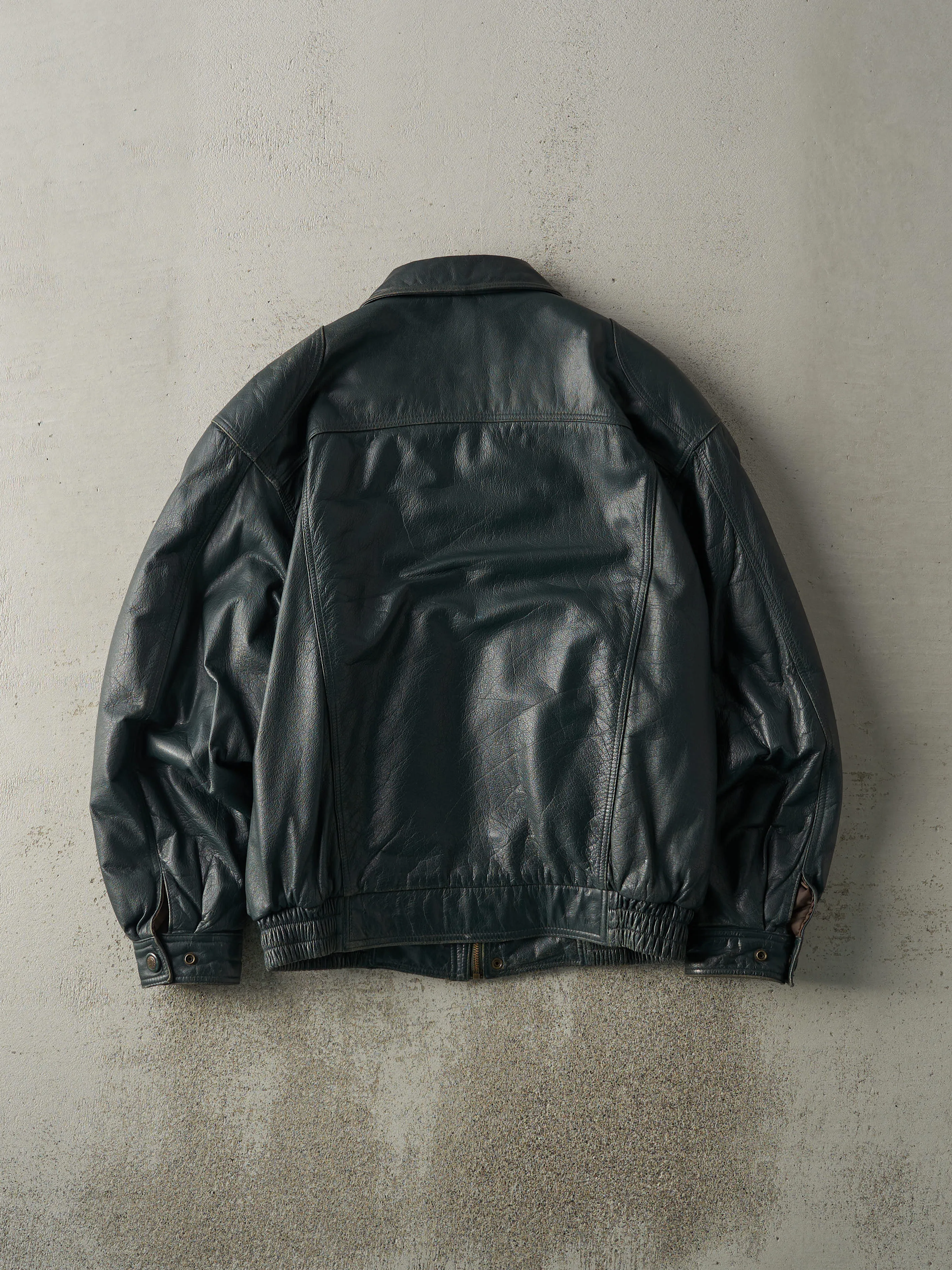 Vintage 90s Green Moores Leather Jacket (M) sold by Rebalance Vintage product image thumbnail 2