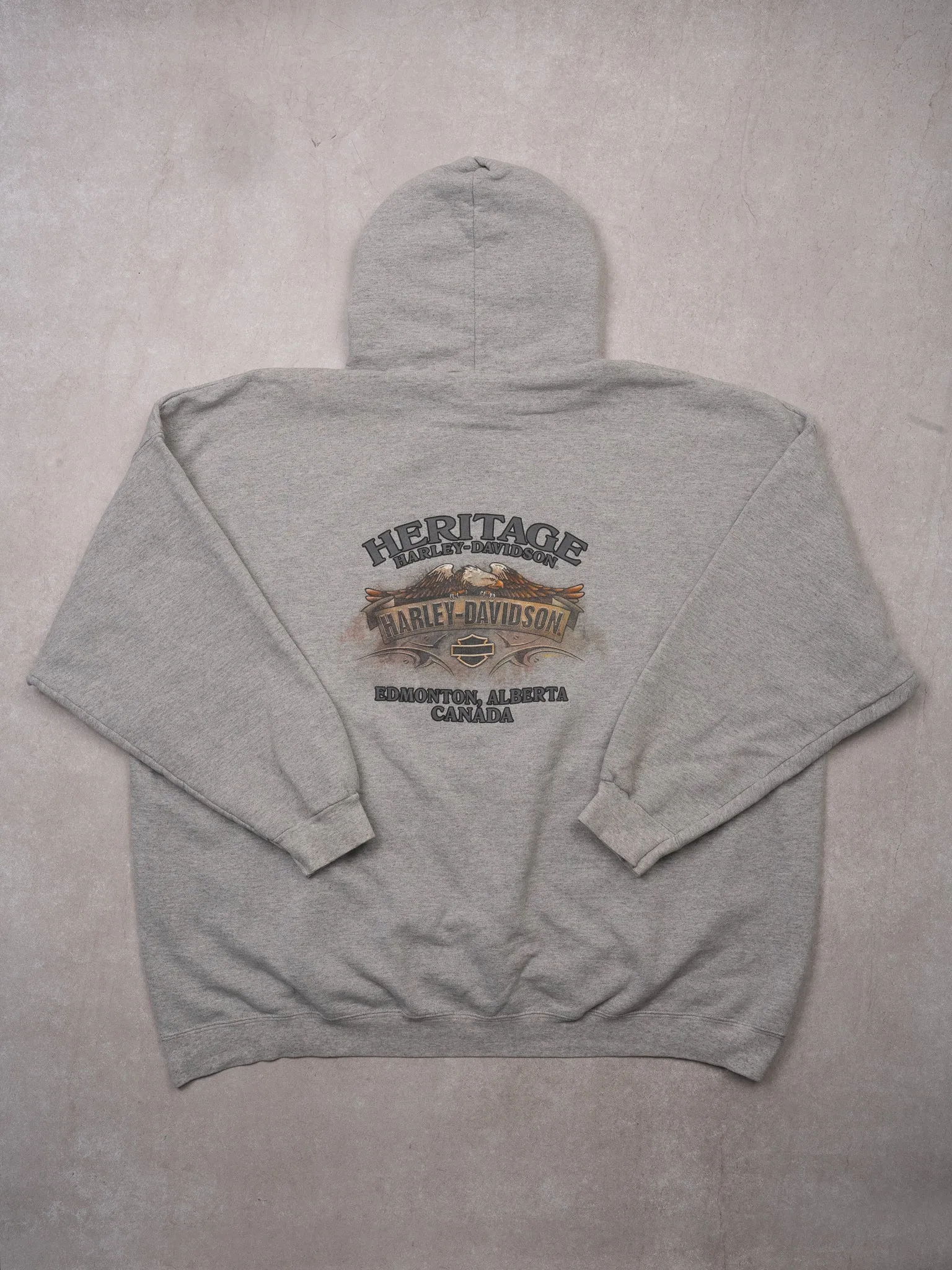 Vintage '09 Grey Harley Davidson Edmonton AB Hoodie (XXL) sold by Rebalance Vintage product image thumbnail 4