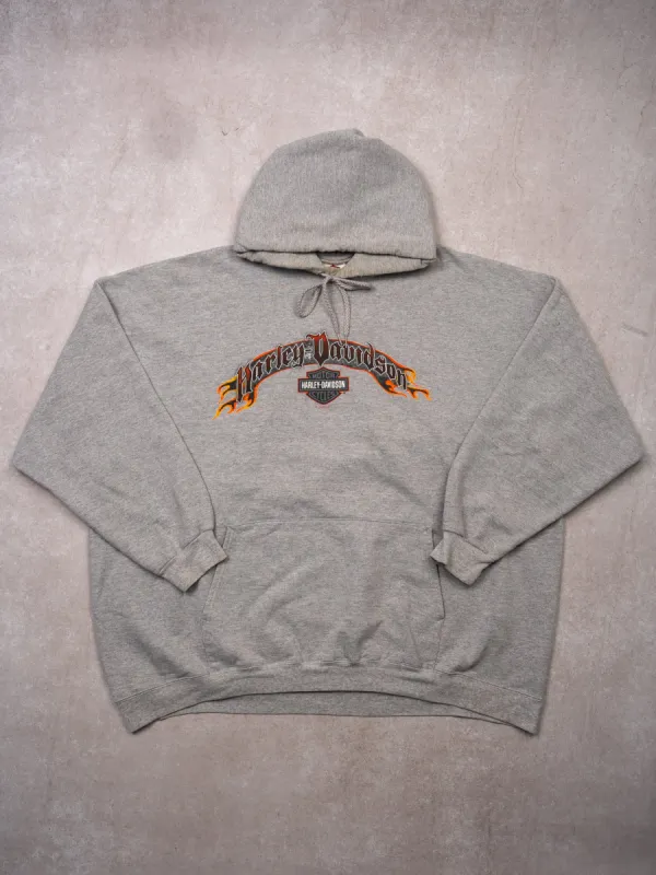 Vintage '09 Grey Harley Davidson Edmonton AB Hoodie (XXL) sold by Rebalance Vintage