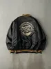 Vintage 70s Black Skagit Speedway Satin Bomber Jacket (L) sold by Rebalance Vintage