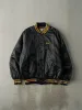 Vintage 70s Black Skagit Speedway Satin Bomber Jacket (L) sold by Rebalance Vintage