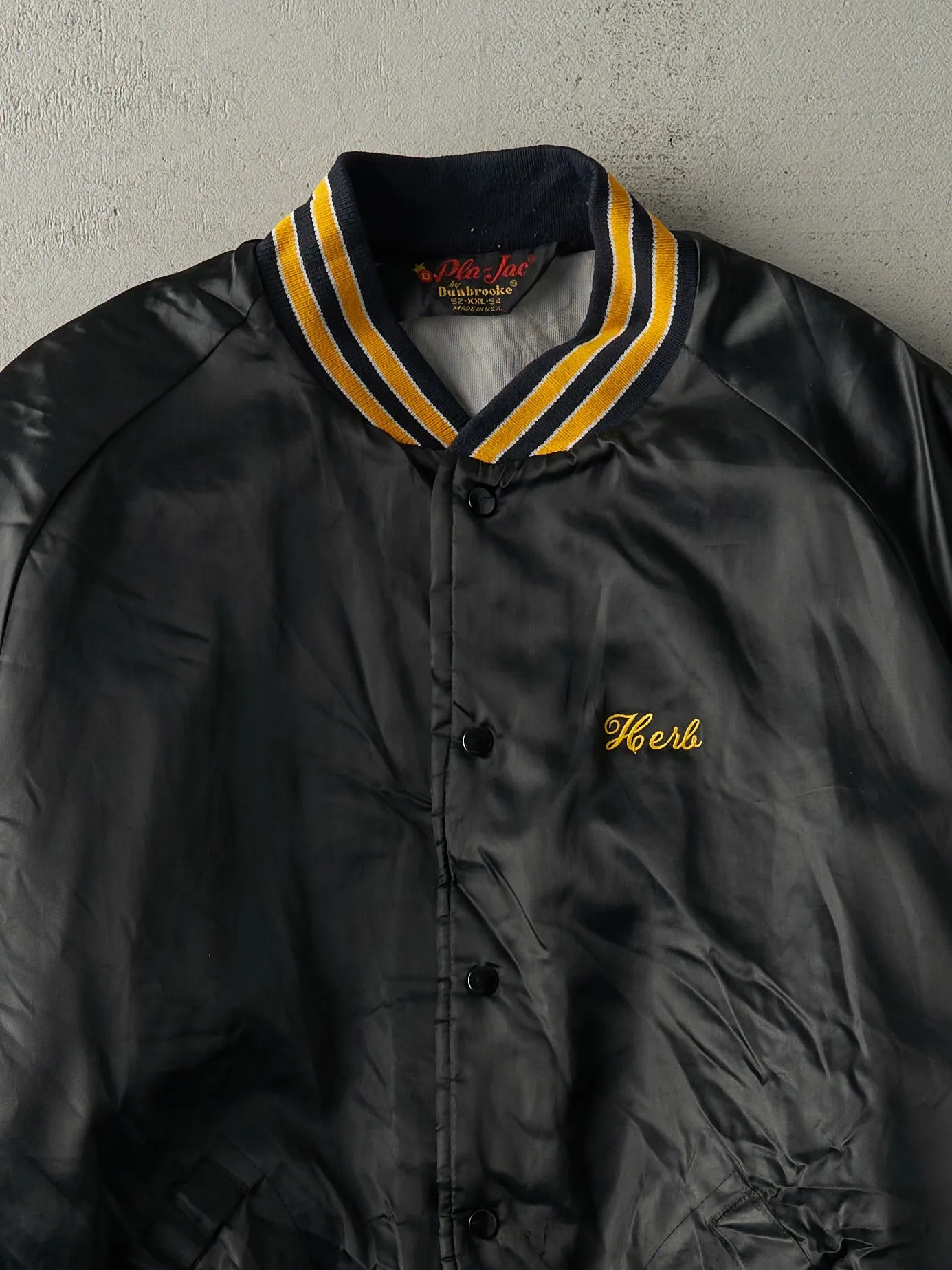 Vintage 70s Black Skagit Speedway Satin Bomber Jacket (L) sold by Rebalance Vintage product image thumbnail 3