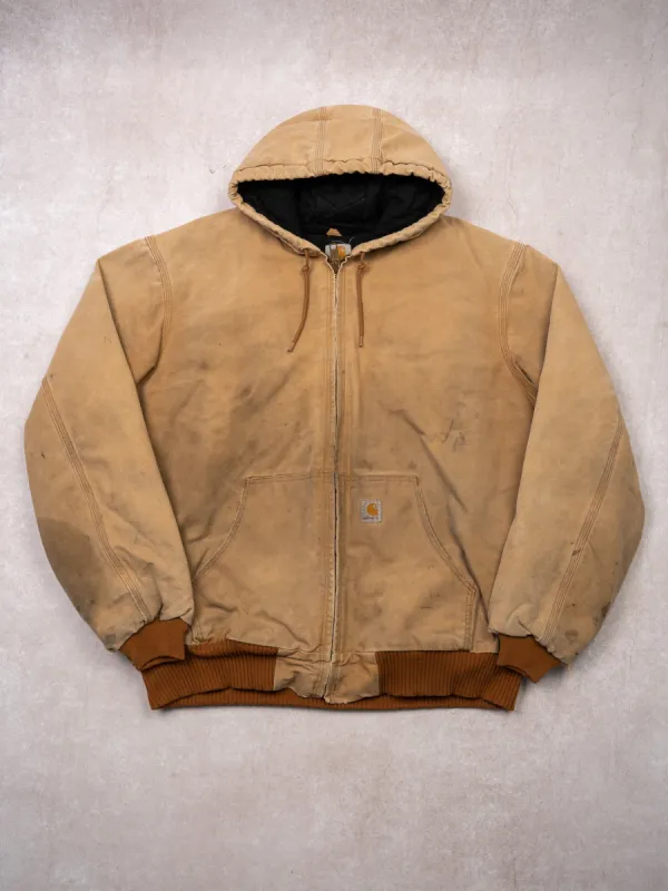 Vintage Rugged Beige Carhartt Loose Fit Duck Insulated Jacket (XL/XXL) sold by Rebalance Vintage