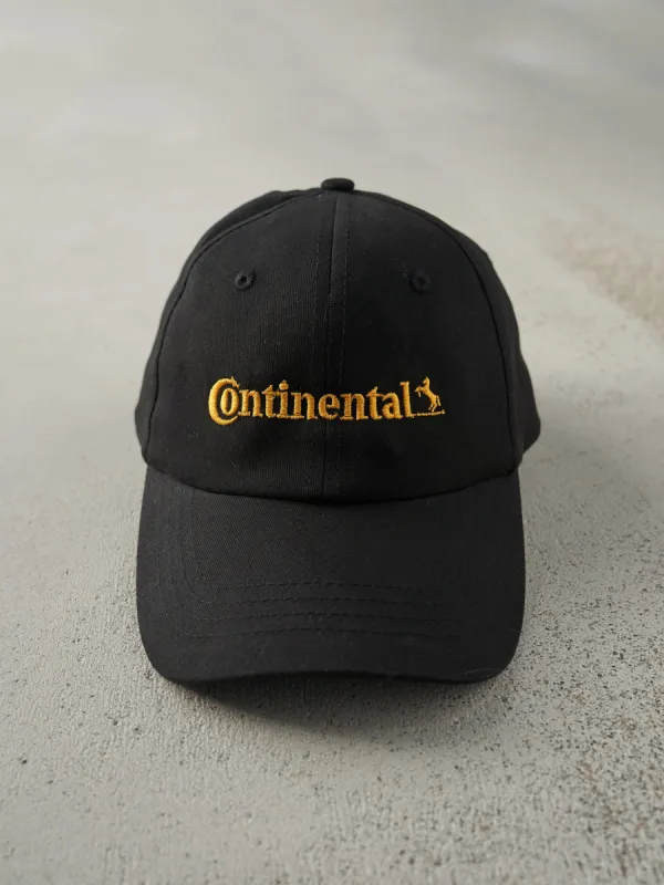 Vintage Y2K Black Continental Embroidered Velcro Back Hat sold by Rebalance Vintage