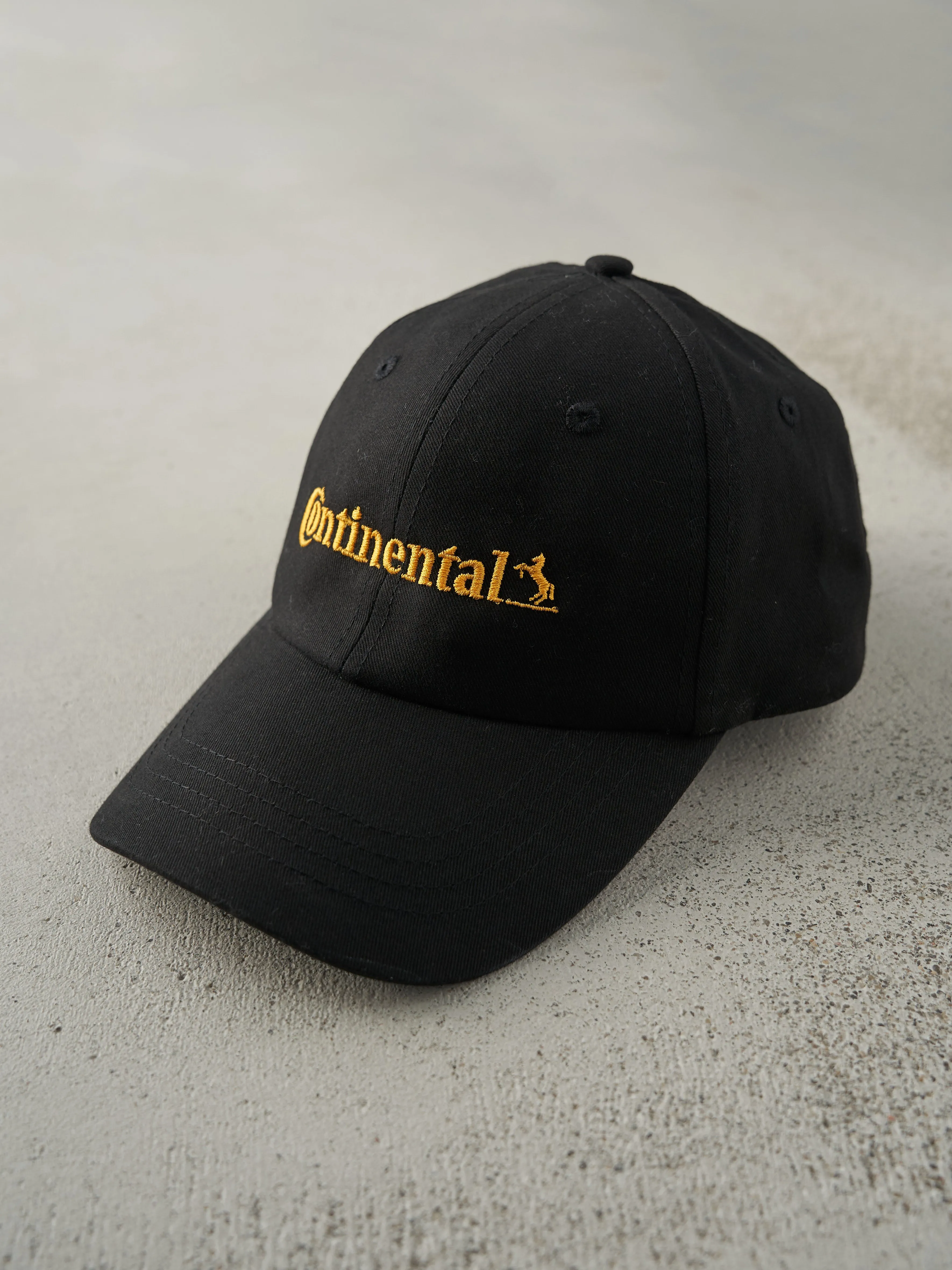 Vintage Y2K Black Continental Embroidered Velcro Back Hat sold by Rebalance Vintage product image thumbnail 2