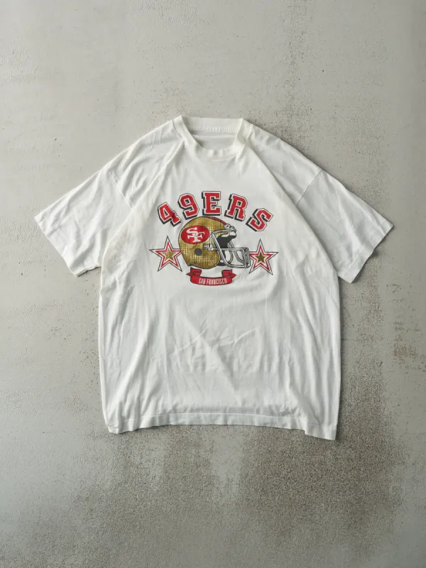 Vintage 80s White San Fransisco 49ers Single Stitch Tee (M) sold by Rebalance Vintage