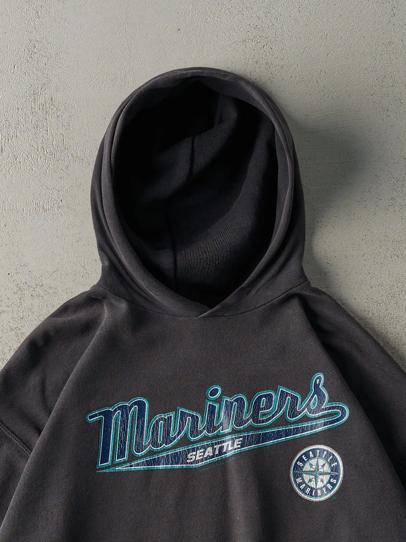 Vintage 02' Faded Black Seattle Mariners Boxy Hoodie (XL) sold by Rebalance Vintage product image thumbnail 2