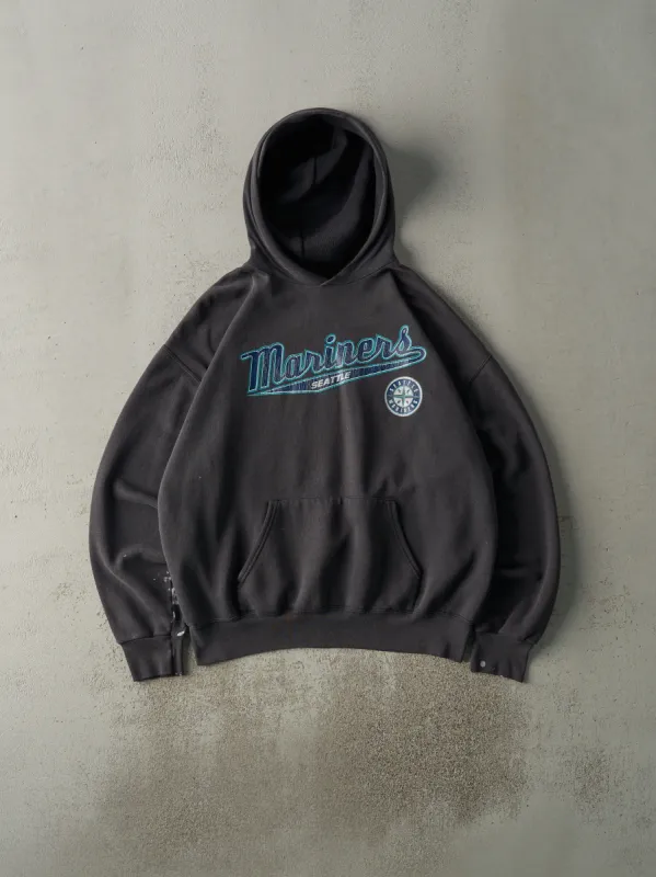 Vintage 02' Faded Black Seattle Mariners Boxy Hoodie (XL) sold by Rebalance Vintage