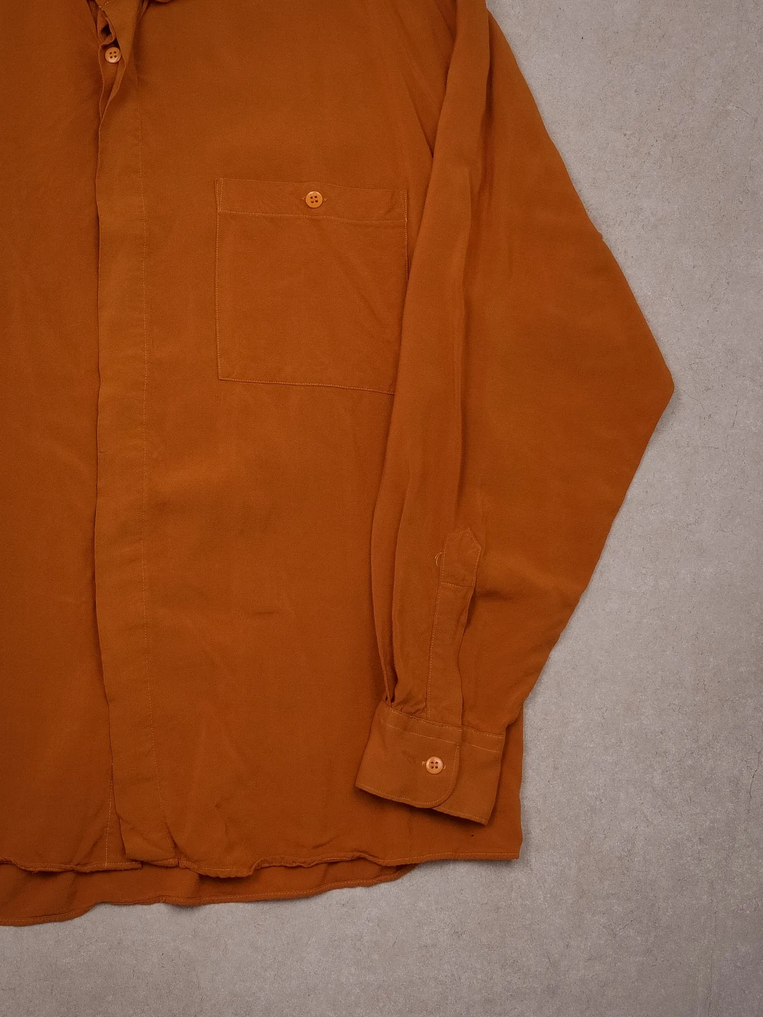 Vintage 70s Clay Orange Montello Collared Button Up (L) sold by Rebalance Vintage product image thumbnail 3