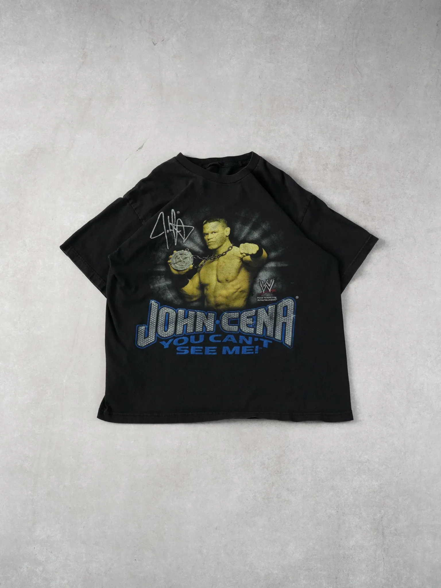 Vintage Y2K Black John Cena You Can't See Me! Graphic Tee (M) sold by Rebalance Vintage