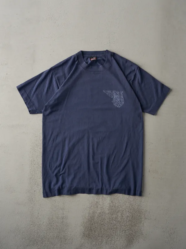 Vintage 90s Navy Boone Basketball "Nothing But Net" Single Stitch Tee (M) sold by Rebalance Vintage