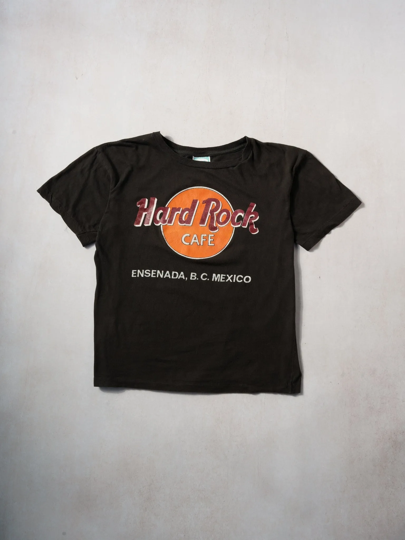 Vintage 90s Black Hard Rock Cafe Ensenada, B.C. Mexico Tee (S) sold by Rebalance Vintage