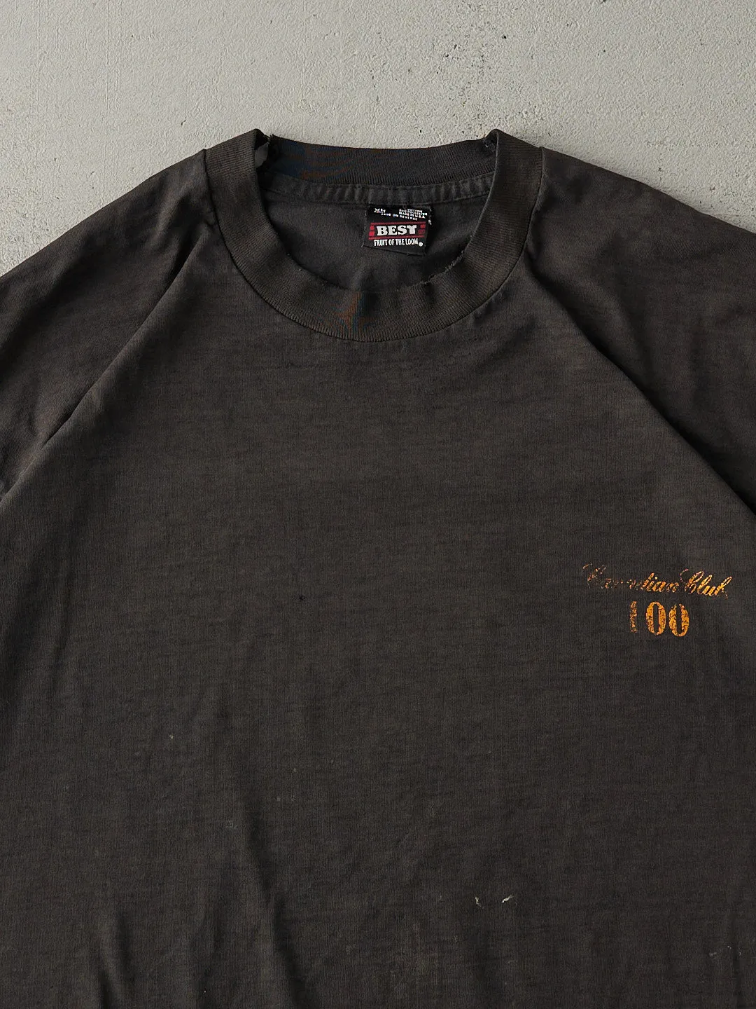 Vintage 90s Faded Black Canadian Club Single Stitch Tee (L) sold by Rebalance Vintage product image thumbnail 2