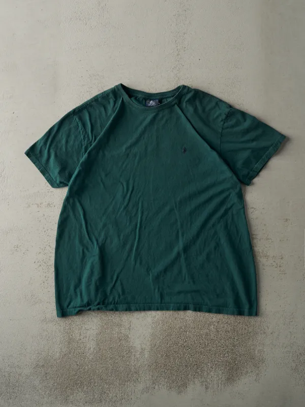 Vintage 90s Forest Green Embroidered Polo Tee (L) sold by Rebalance Vintage