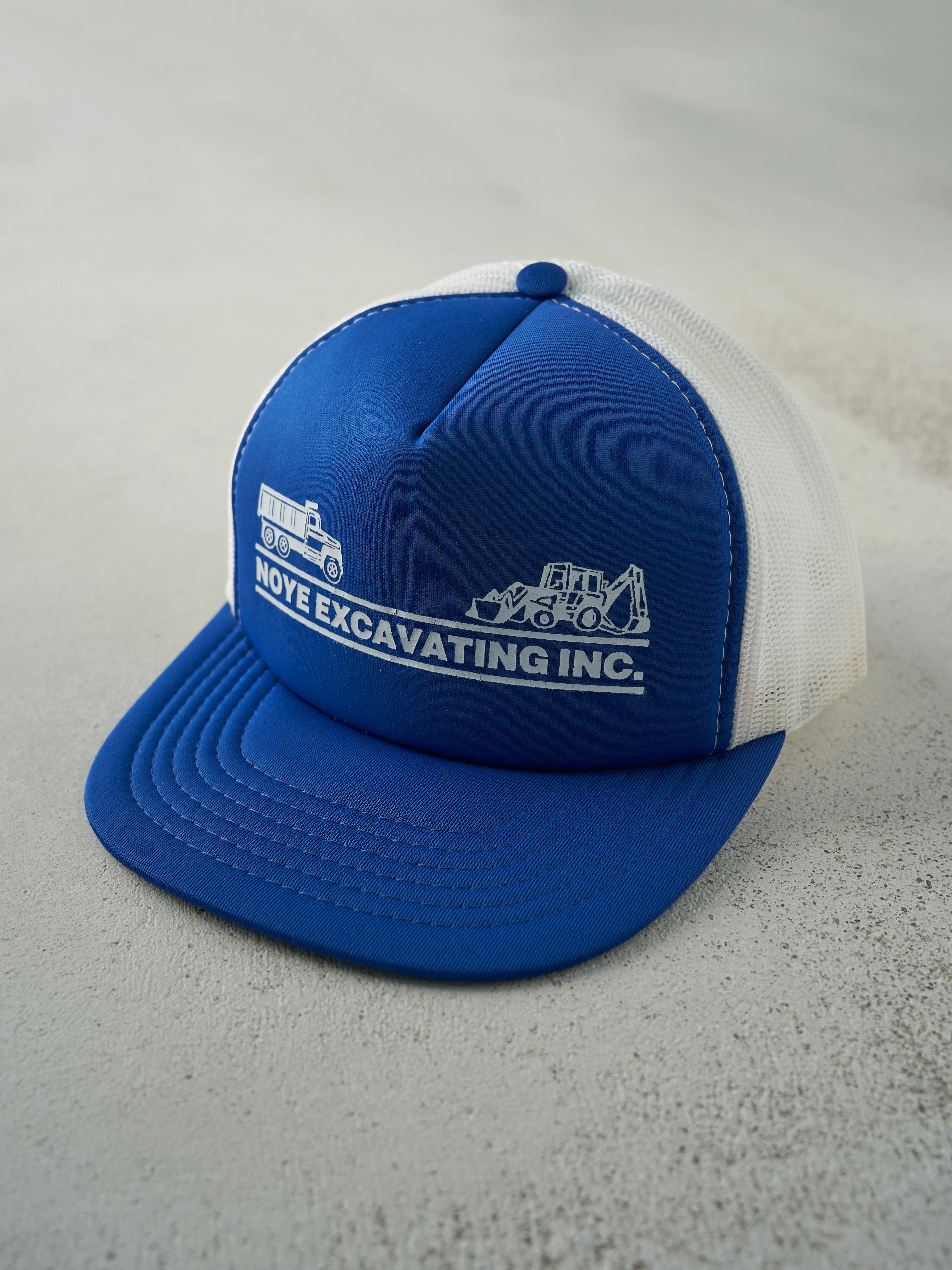 Vintage 80s Blue Noye Excavating Inc. Foam Trucker Hat sold by Rebalance Vintage product image thumbnail 2
