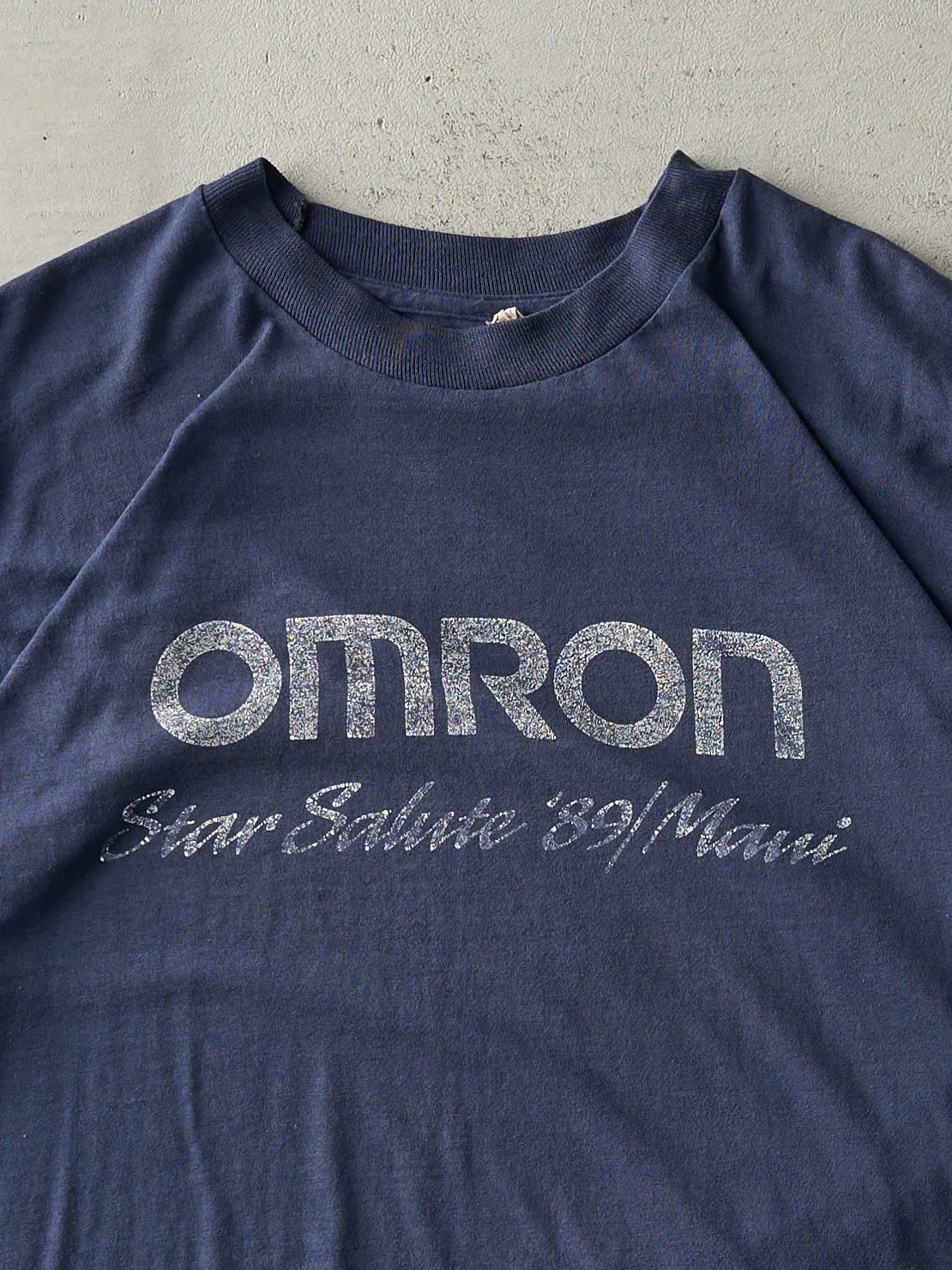 Vintage 89' Navy Blue Omron Maui Single Stitch Tee (M/L) sold by Rebalance Vintage product image thumbnail 2