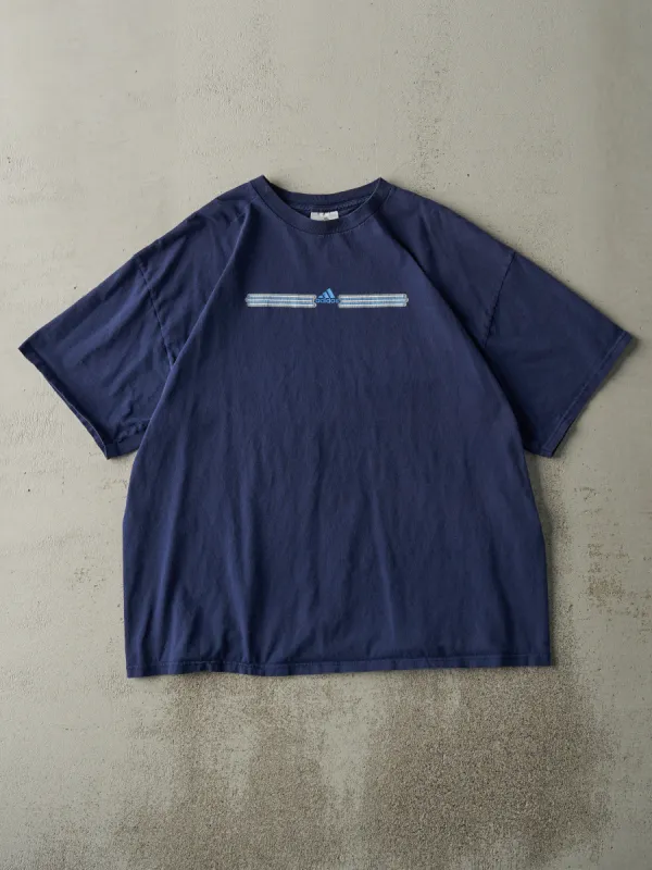 Vintage Y2K Navy Blue Adidas Logo Tee (L) sold by Rebalance Vintage